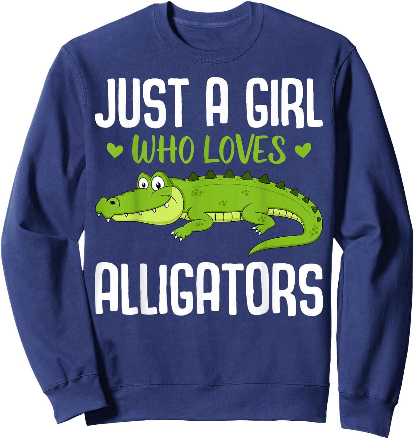 Funny Alligator Design Girls Kids Women Reptile Gator Lover Sweatshirt - Sweatshirt | Navy