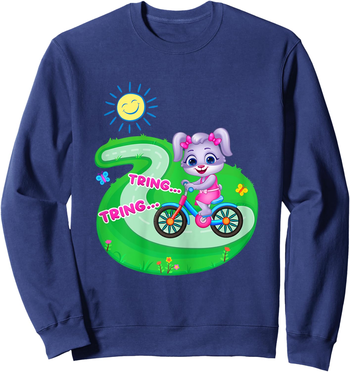 Ruby's Cycle Adventure | Official Lucas & Friends Graphic Sweatshirt - Sweatshirt | Navy