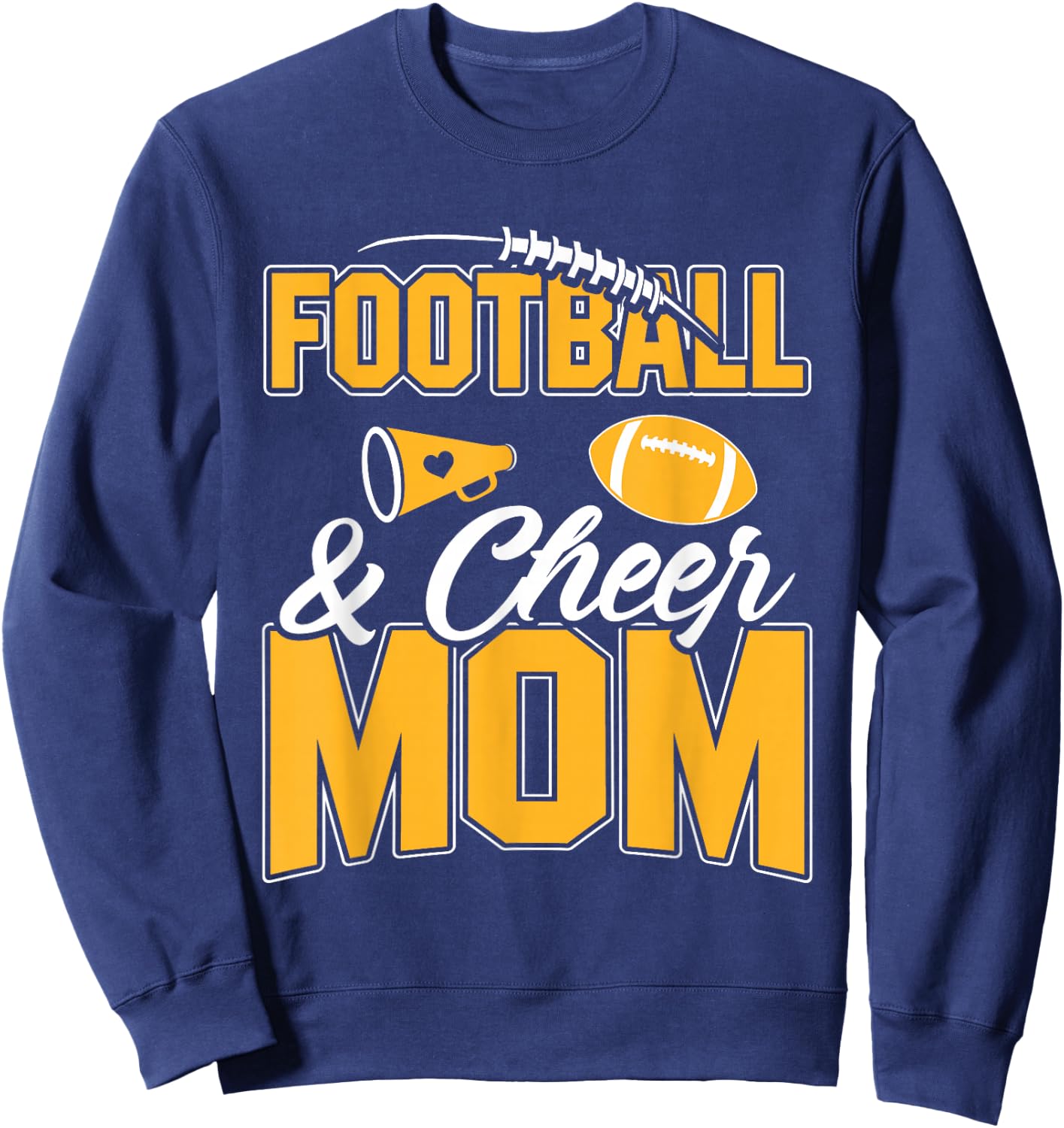 Football and Cheer Mom Cheerleading Mother Football Sweatshirt - Sweatshirt | Navy