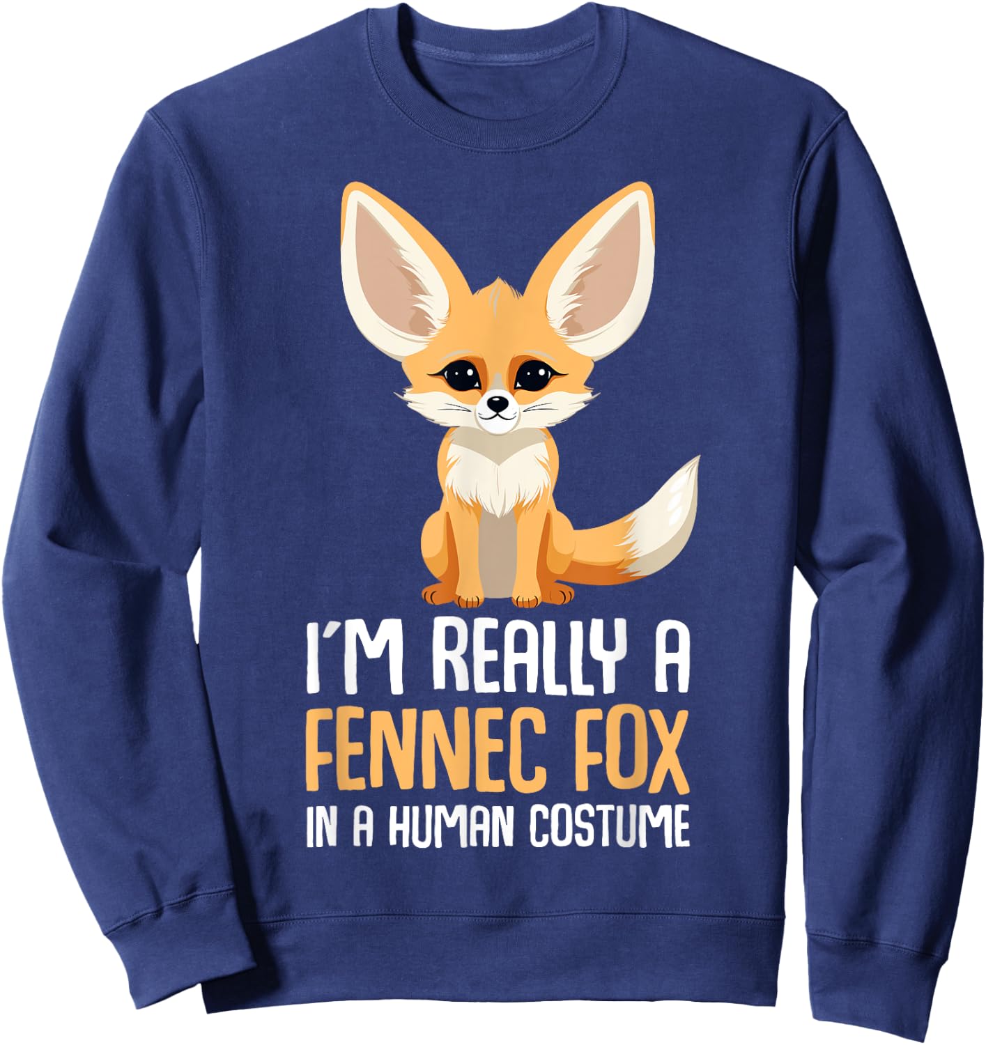 Fennec Fox Costume Girls Fox Sweatshirt - Sweatshirt | Navy