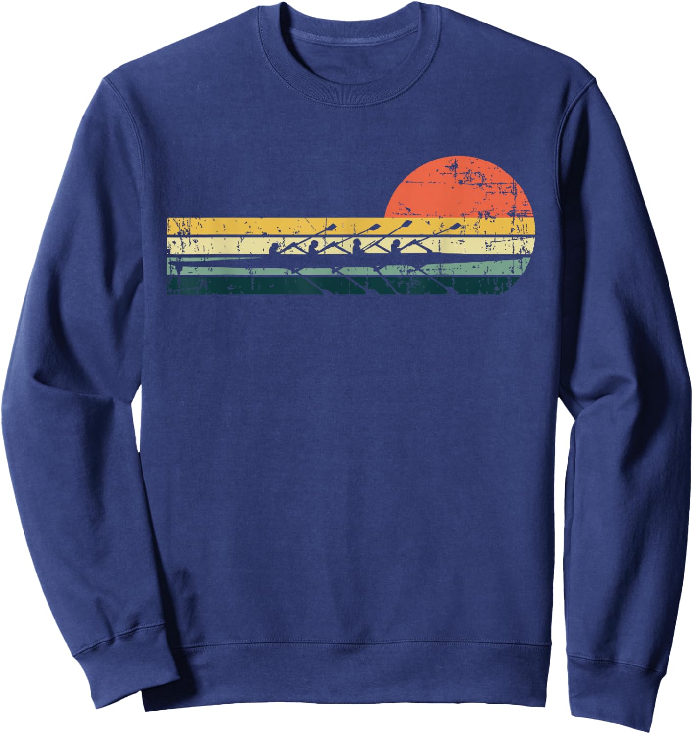 Vintage Rowing Funny Rower Crew Boat Sculling Lovers Outfit Sweatshirt - Sweatshirt | Navy