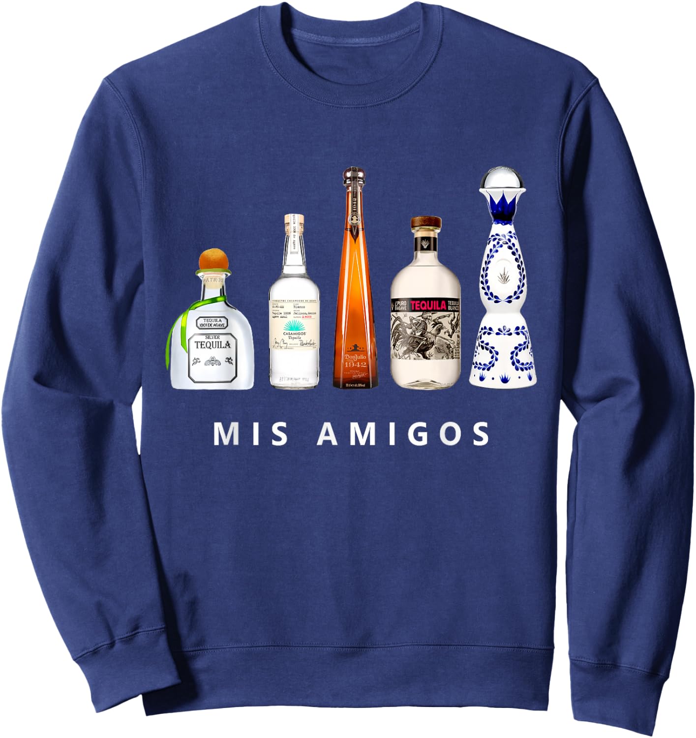 Mis Amigos Tequila Funny Cinco De Mayo Mexican Party Sweatshirt - Sweatshirt | Navy