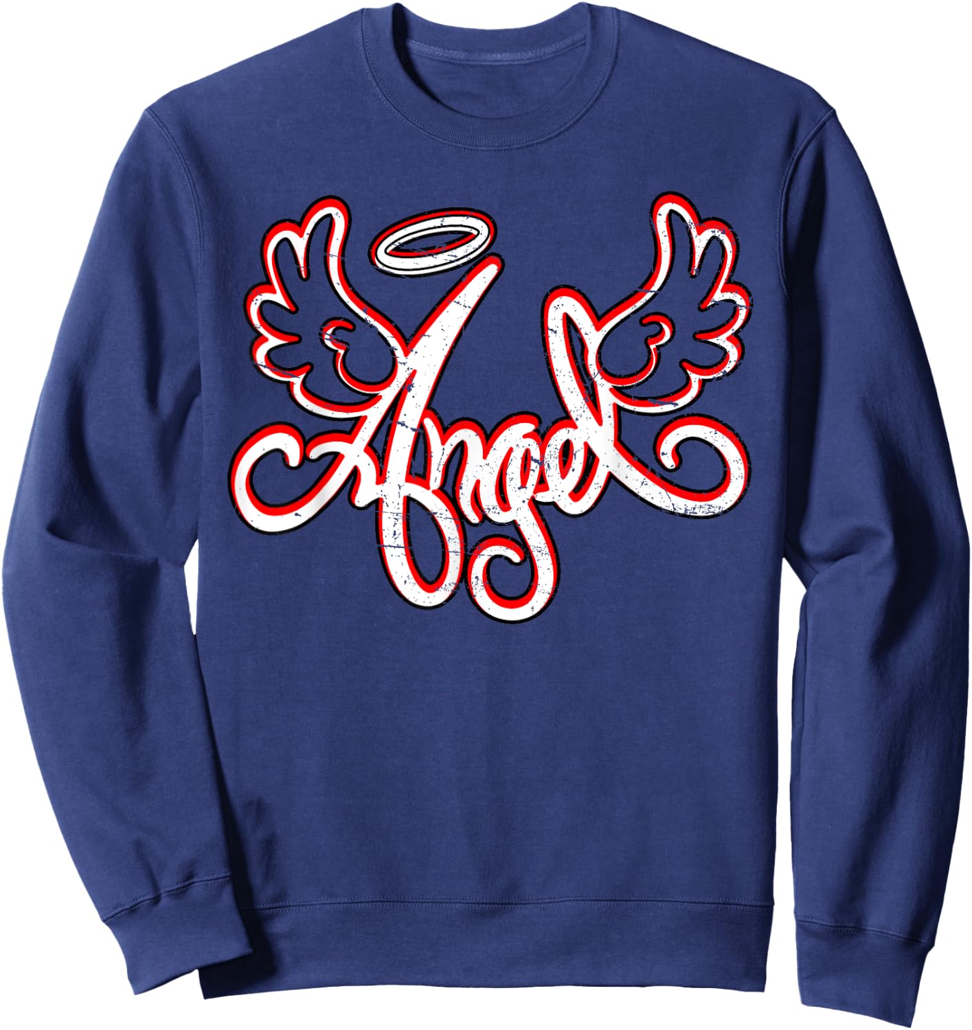 Retro 90s 00s Throwback Angel Wings Y2K aesthetic Sweatshirt - Sweatshirt | Navy
