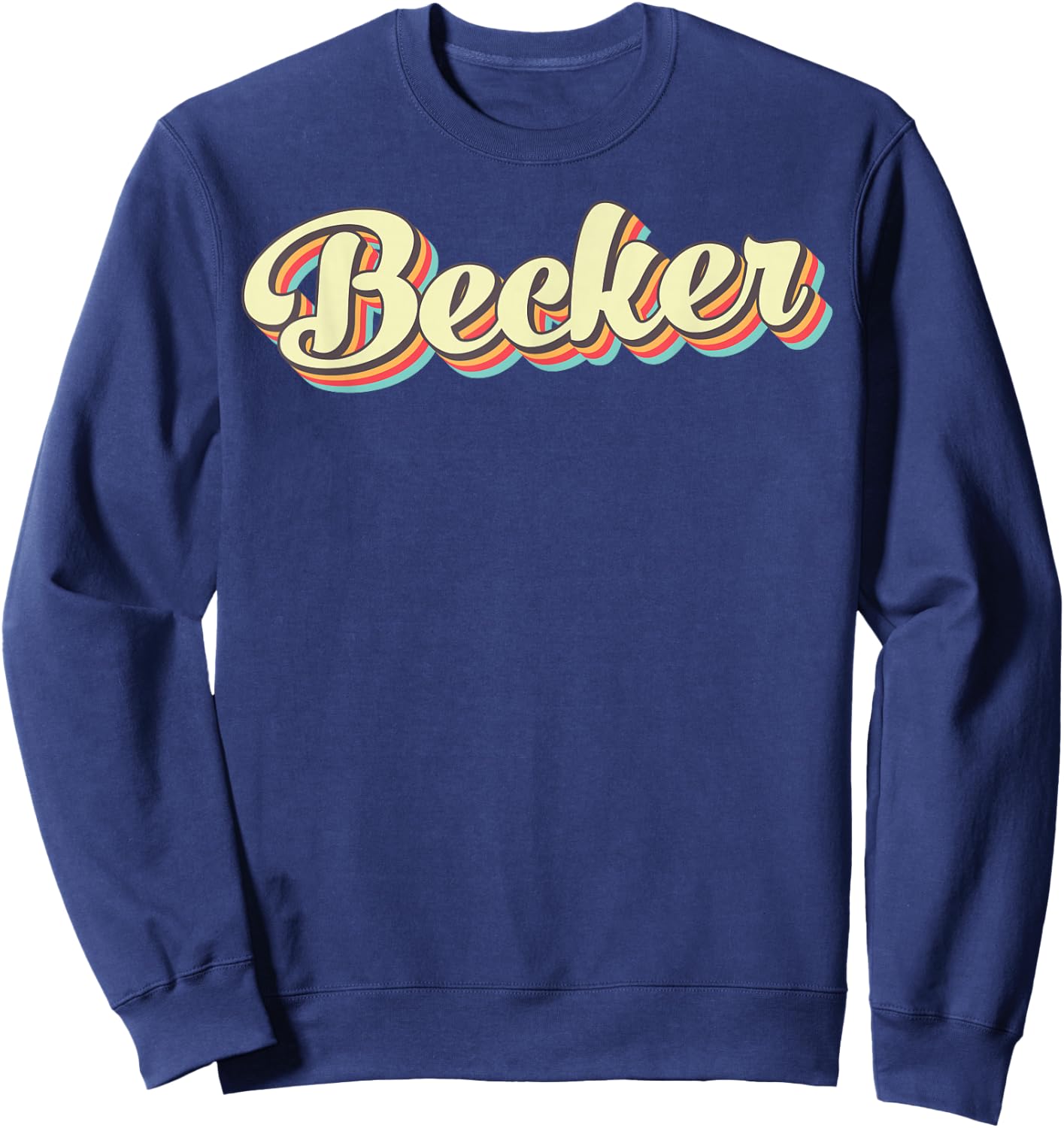 Becker Retro Art Baseball Font Vintage Sweatshirt - Sweatshirt | Navy