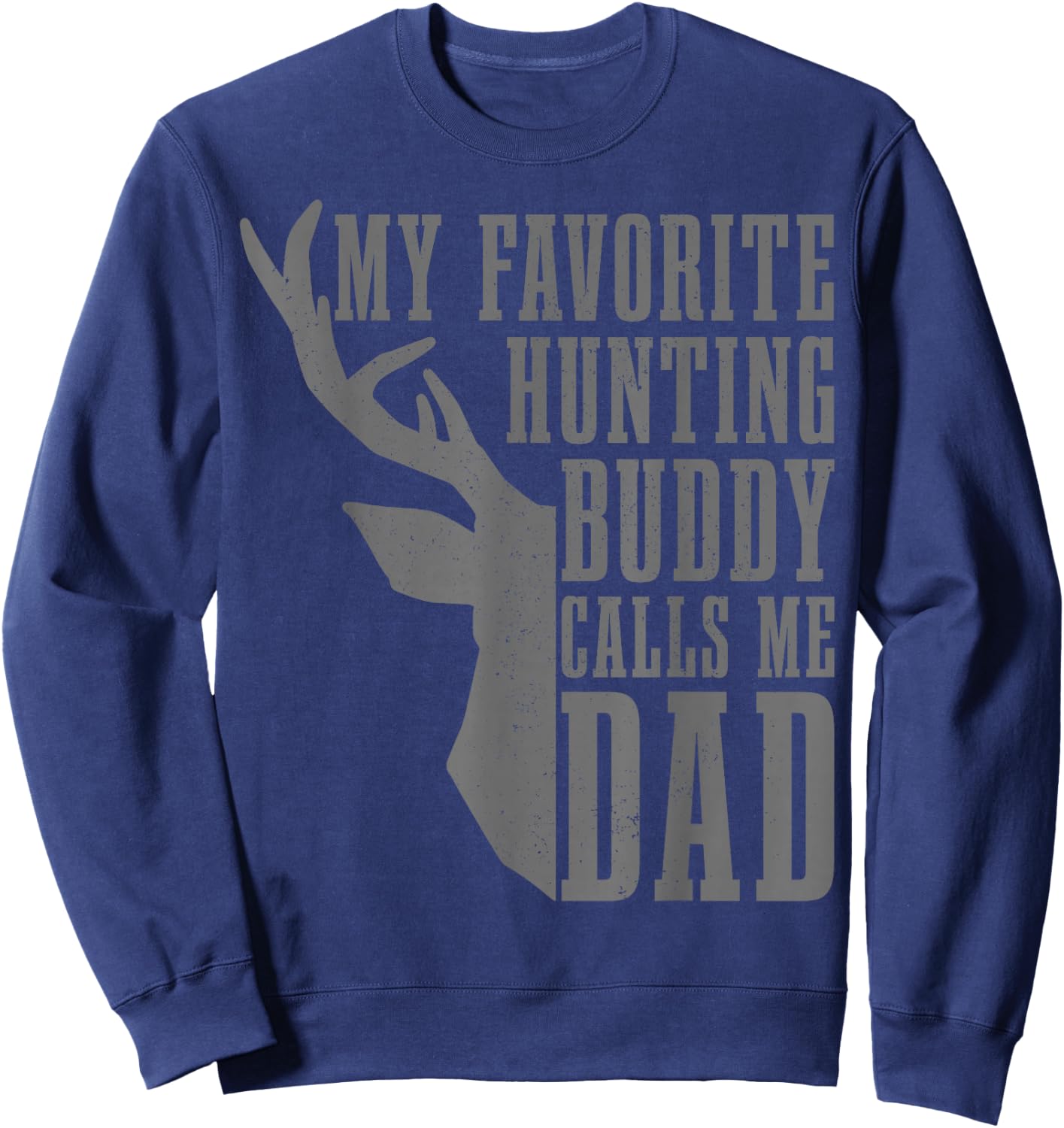 Hunter Deer Hunting Antlers Funny Hunting Vintage Sweatshirt - Sweatshirt | Navy