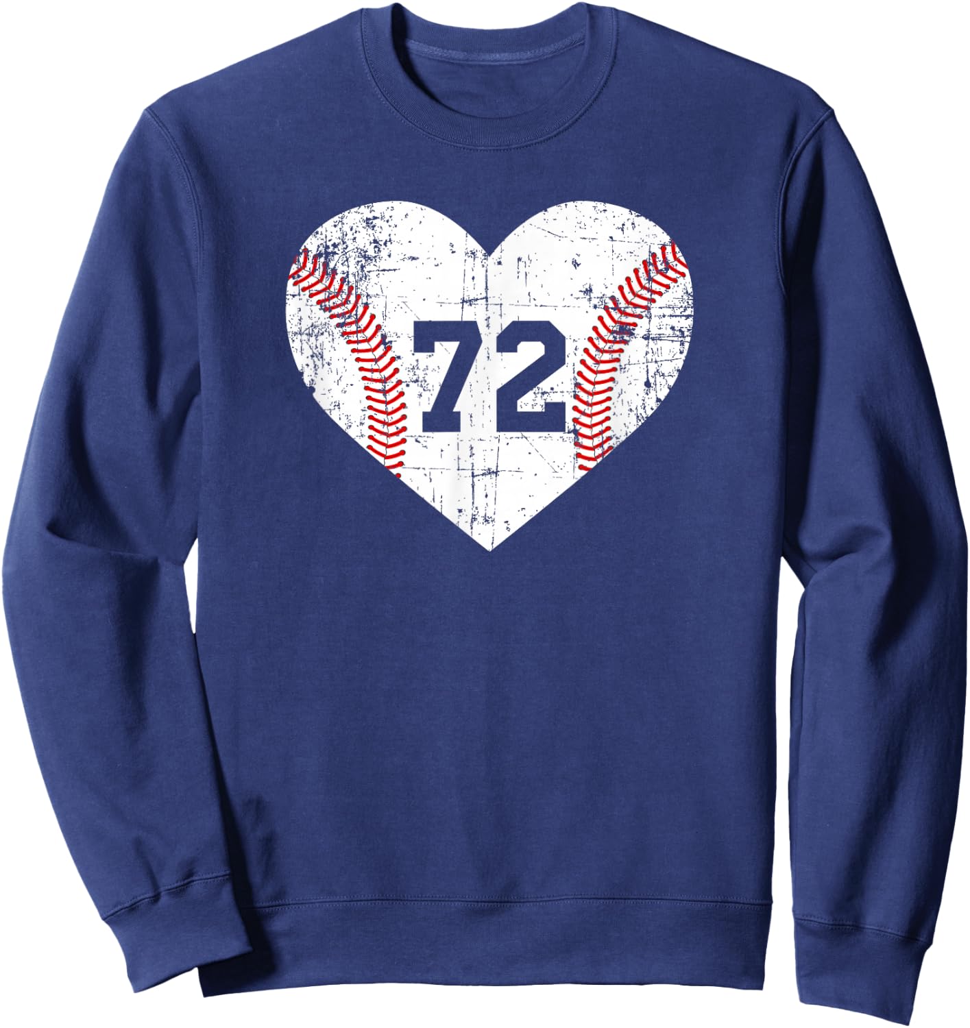 Vintage Baseball 72 Jersey Number Sweatshirt - Sweatshirt | Navy
