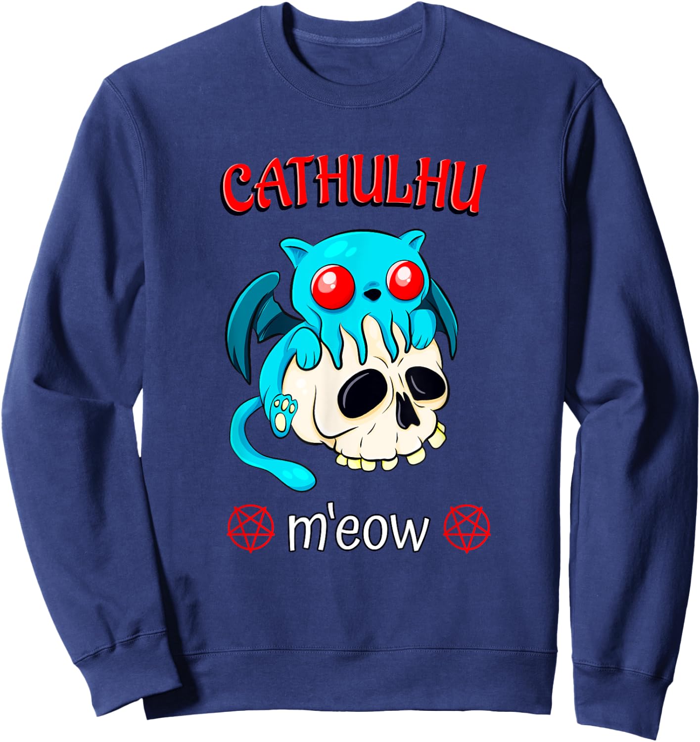 Cthulhu Cat Funny Horror Kawaii Cathulhu M'eow Sweatshirt - Sweatshirt | Navy