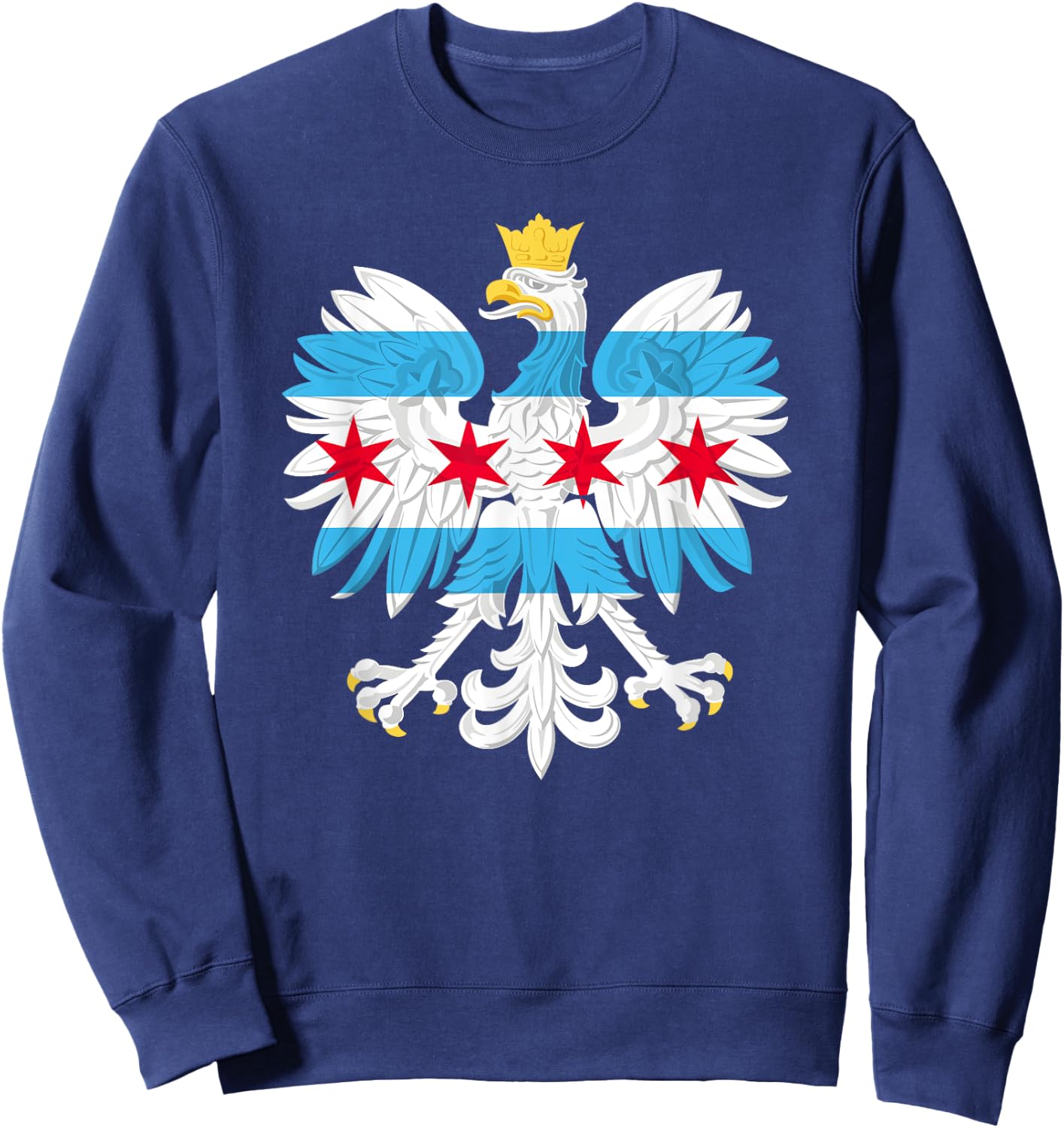 Chicago Polish Flag Eagle Poland Polska Pride Dyngus Day Sweatshirt - Sweatshirt | Navy
