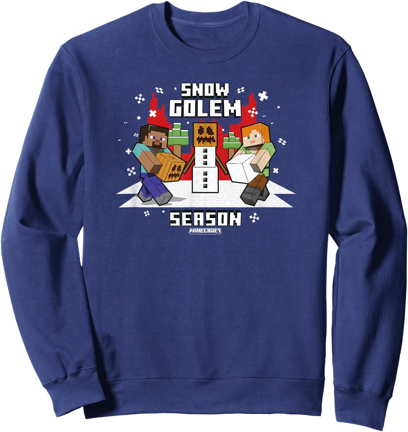 Minecraft Christmas Snow Golem Season Sweatshirt - Sweatshirt | Navy