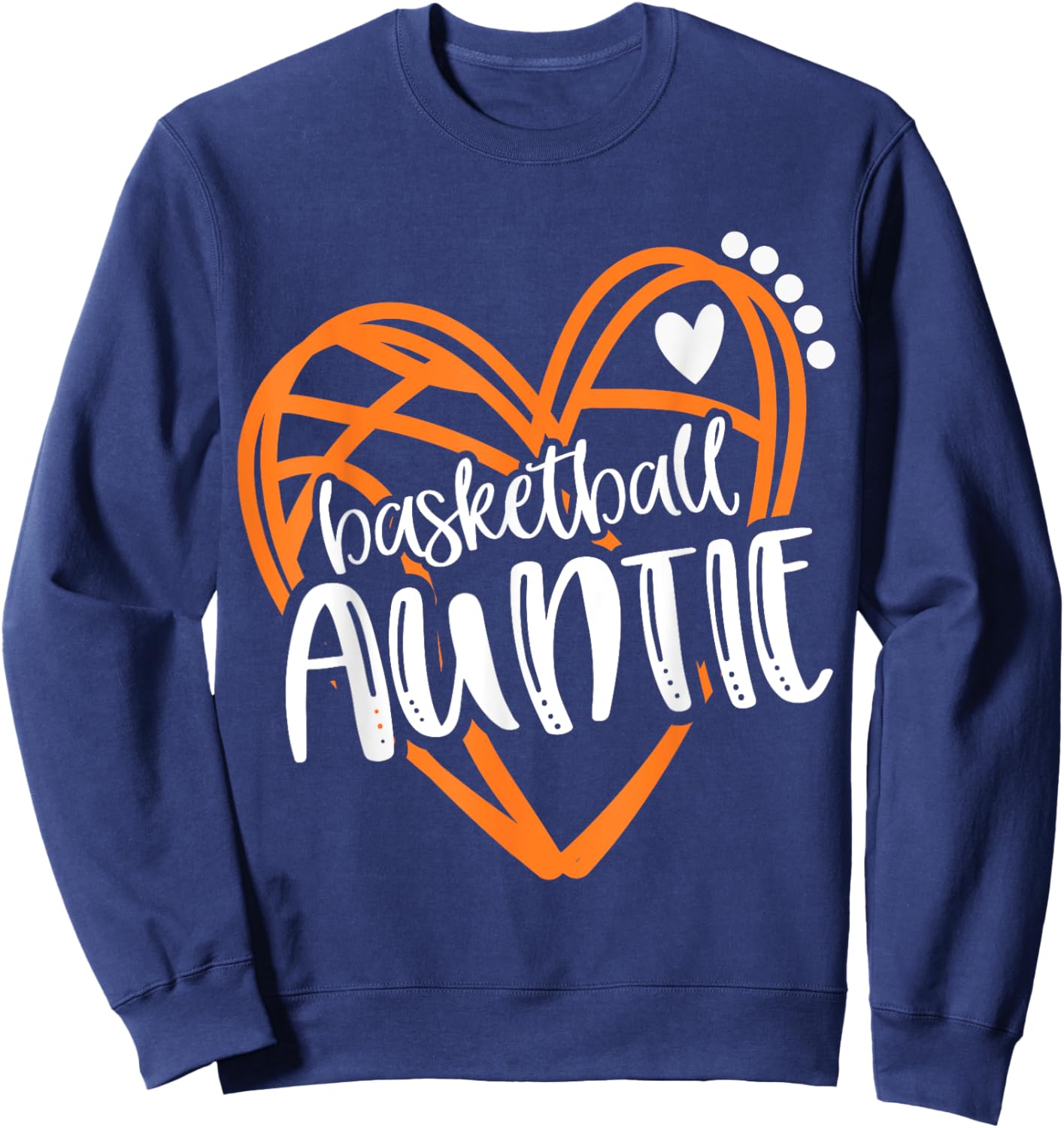 Girls Basketball AUNTIE Heart Distressed Sweatshirt - Sweatshirt | Navy