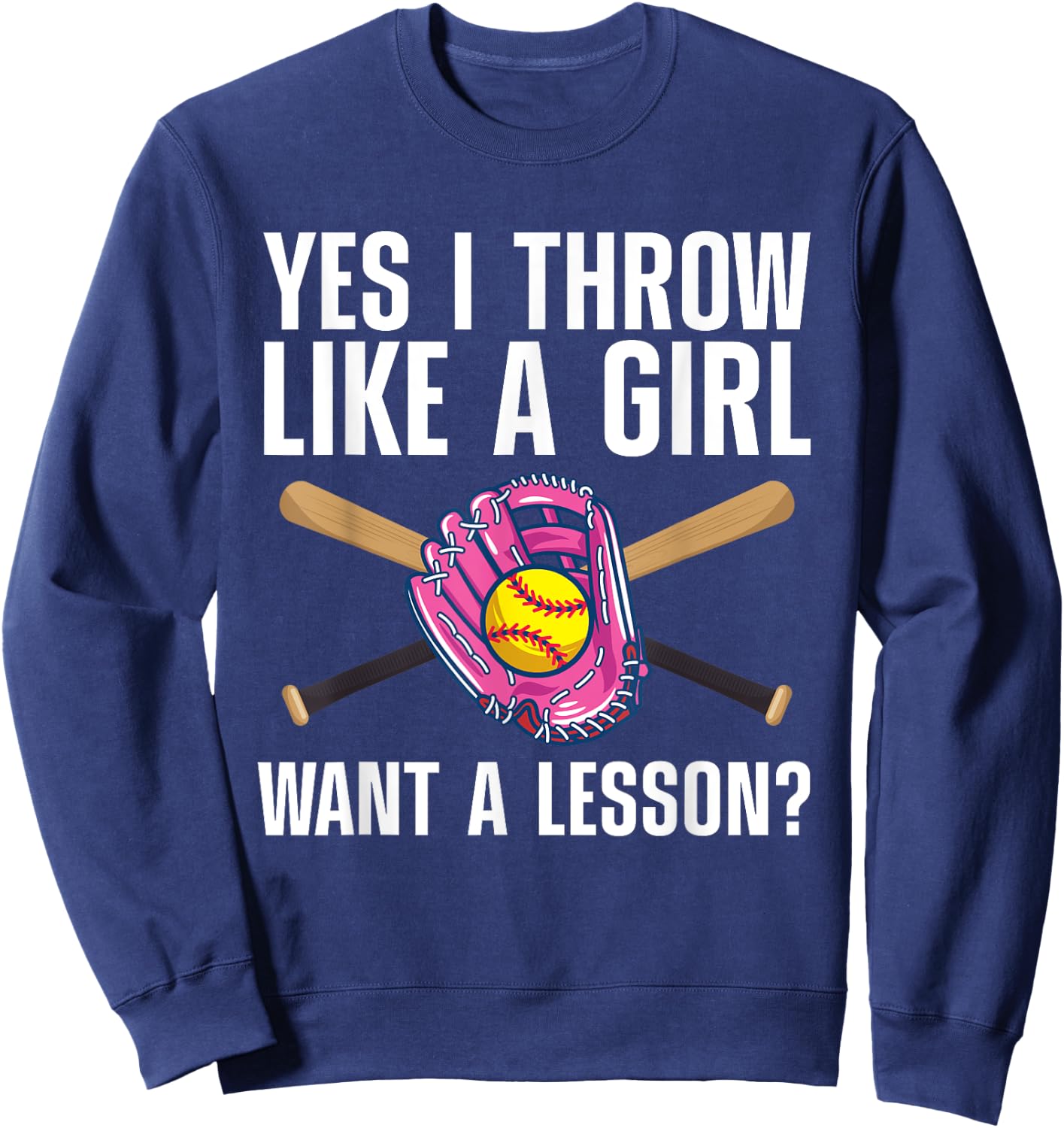 Cool Softball Girls Youth Catcher Pitcher Baseball Sweatshirt - Sweatshirt | Navy