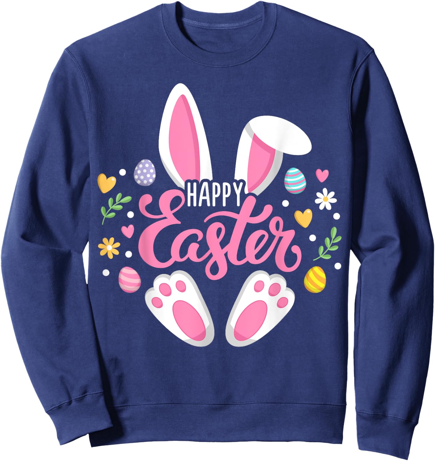 Happy Easter Bunny Easter Egg Hunt Squad Easter Women Family Sweatshirt - Sweatshirt | Navy