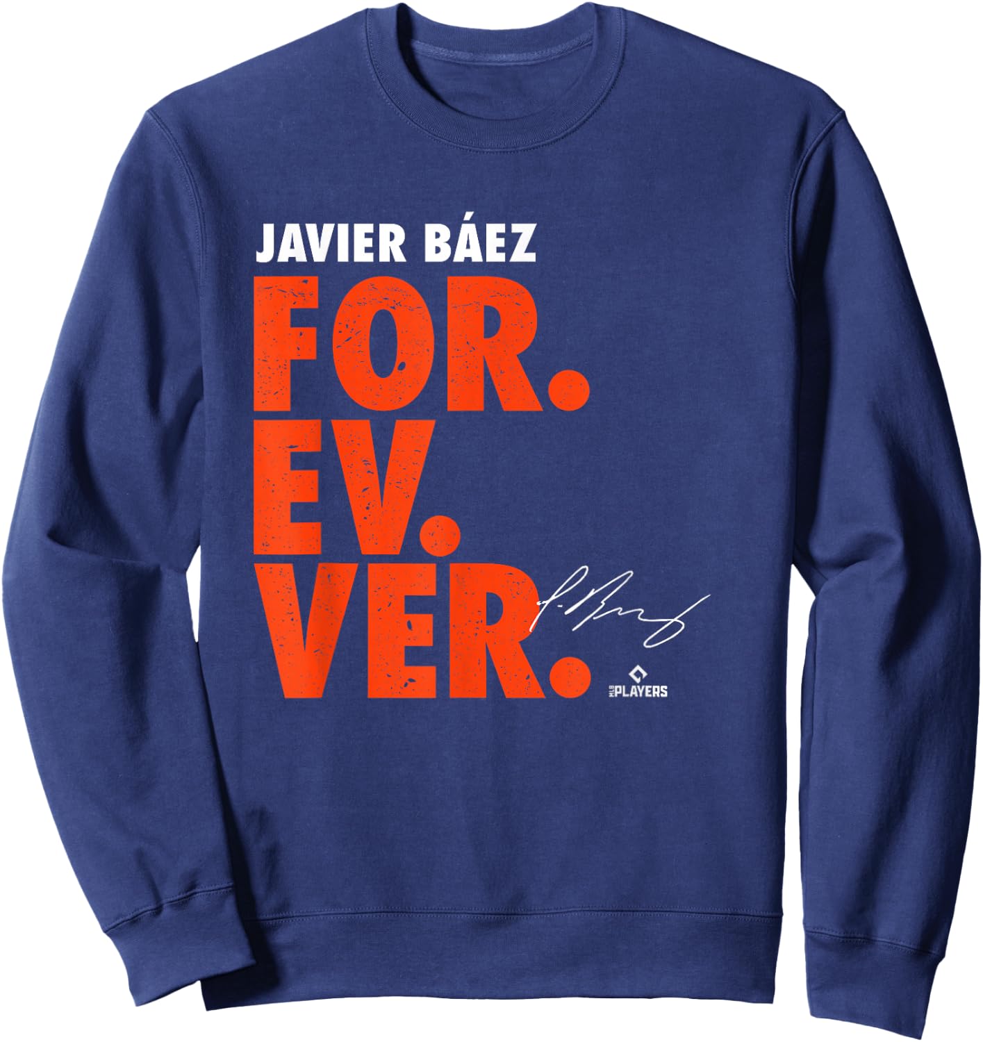 Javier Baez Forever Baseball Javier Baez Detroit MLBPA Sweatshirt - Sweatshirt | Navy