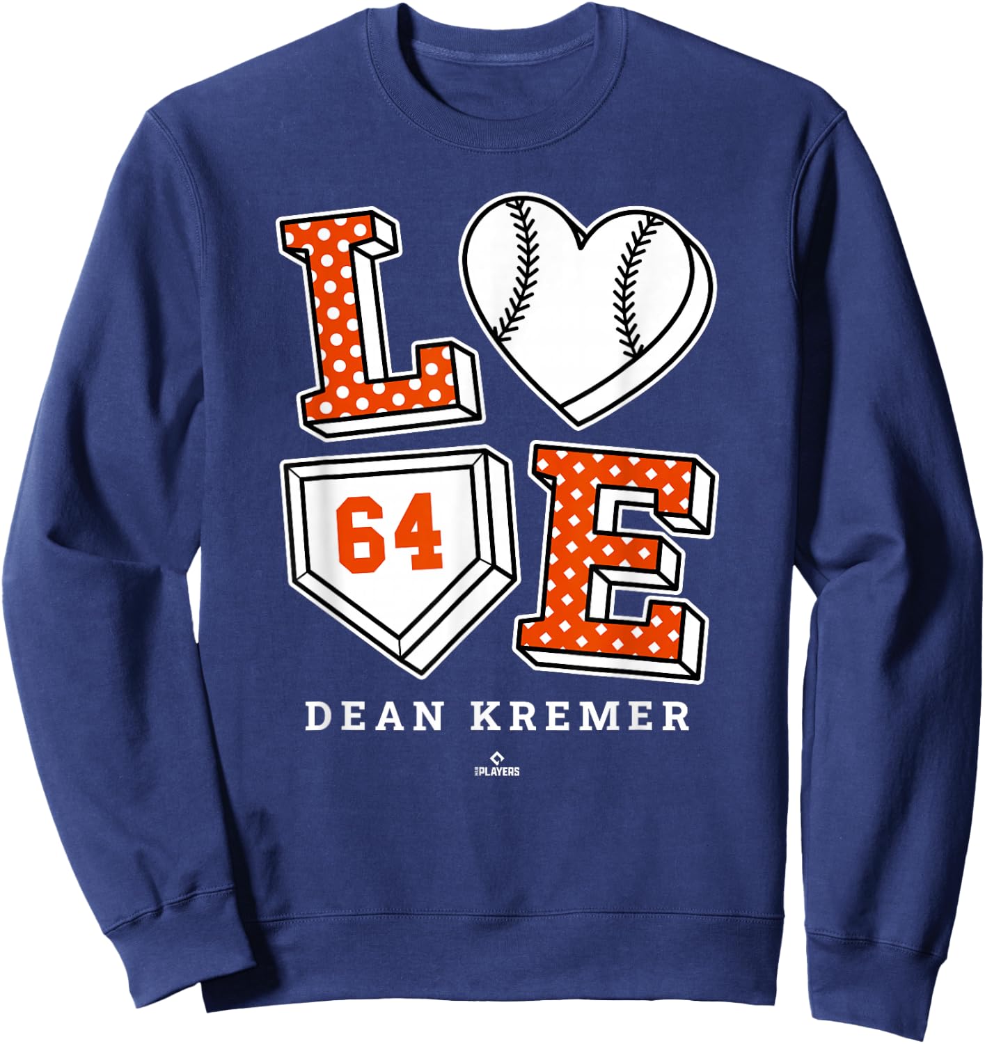 Love Dean Kremer Baltimore MLBPA Sweatshirt - Sweatshirt | Navy