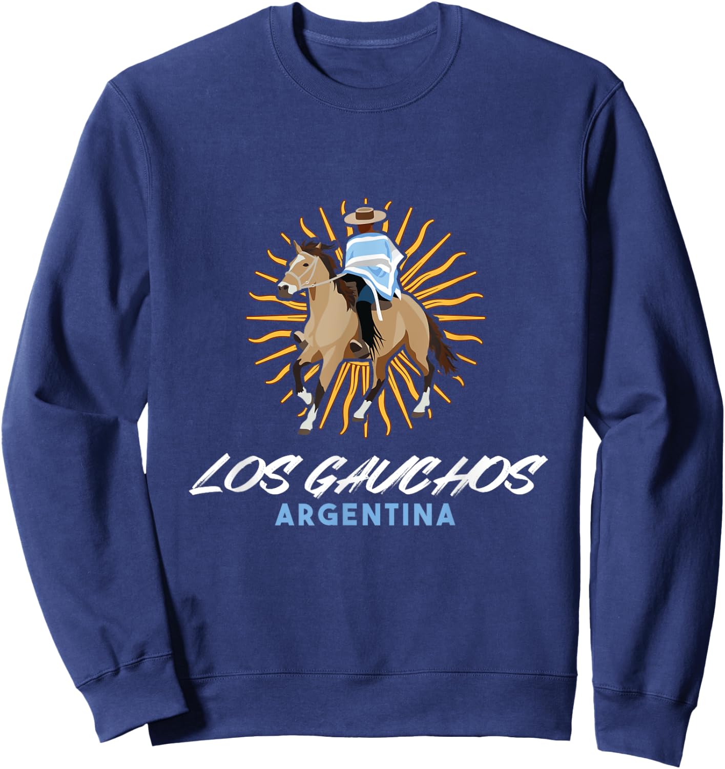 Los Gauchos Argentina Cowboy Argentina Flag Sweatshirt - Sweatshirt | Navy