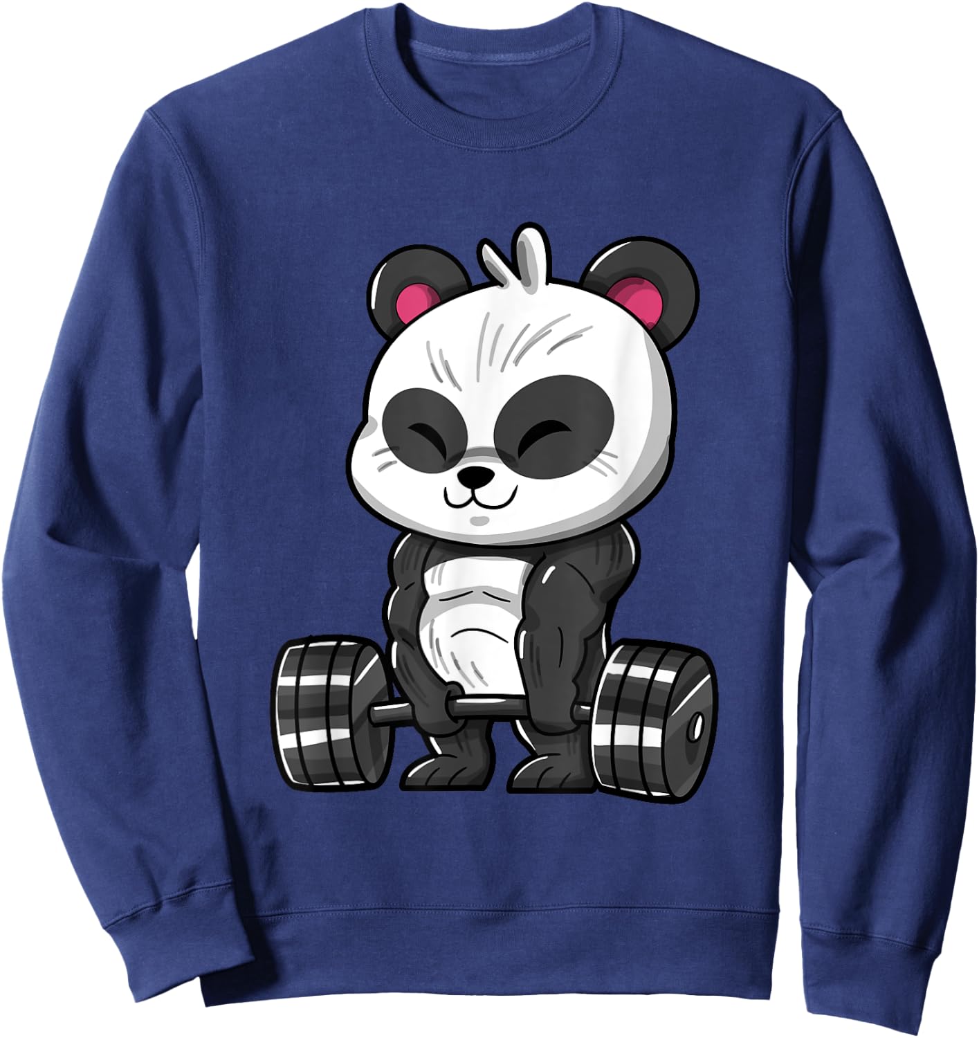 Weightlifting Panda Workout Bodybuilder Fitness Gym Panda Sweatshirt - Sweatshirt | Navy