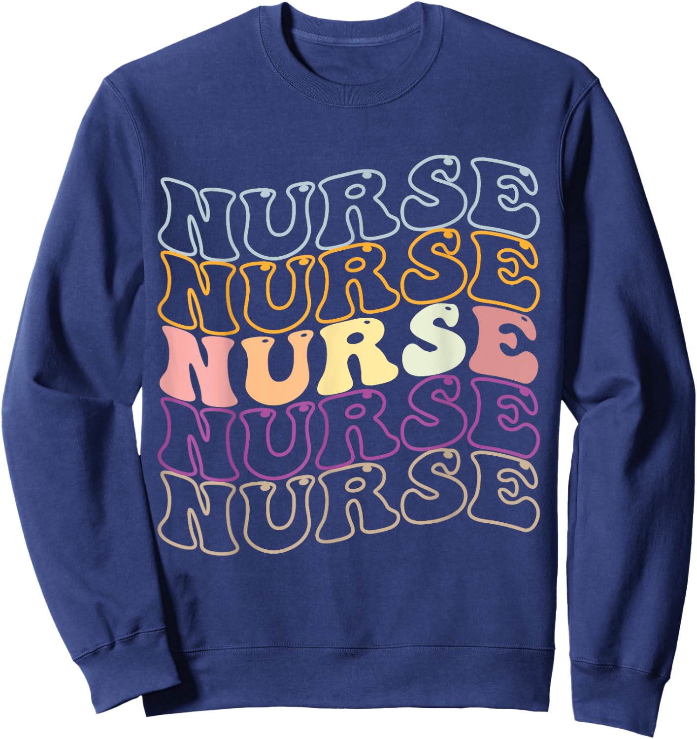 Nurse Groovy Retro Hippie Sweatshirt - Sweatshirt | Navy