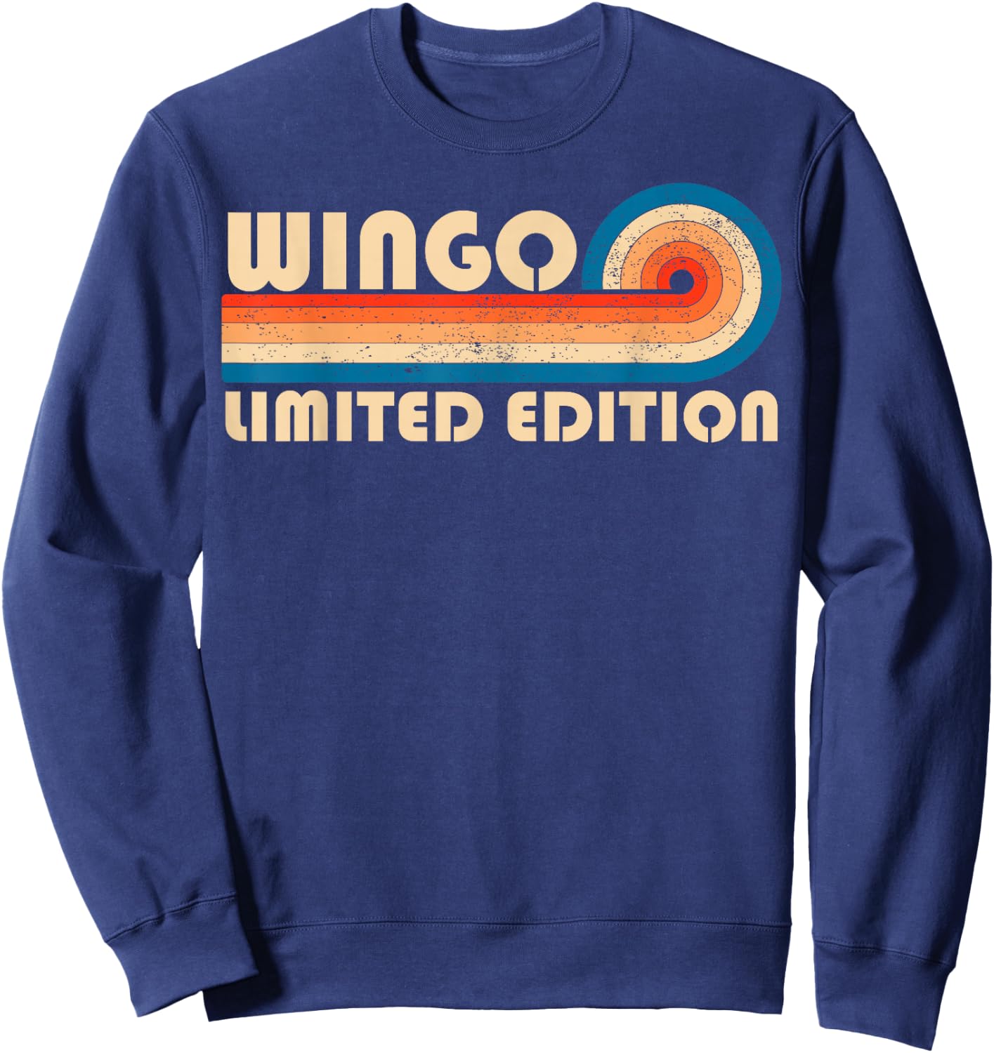 WINGO Retro 70s 80s Sunset Stripe Sweatshirt - Sweatshirt | Navy