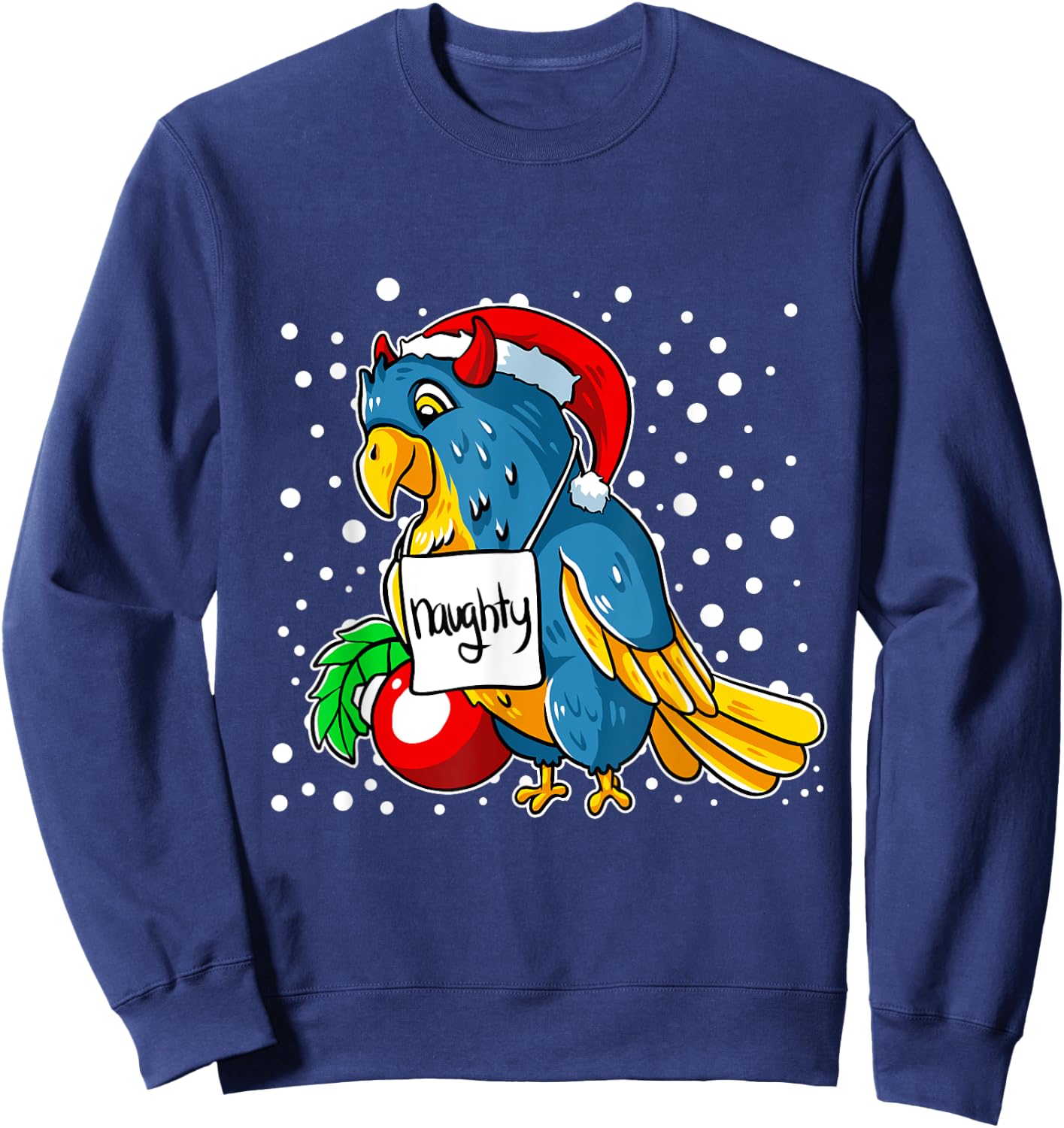Naughty Conure Christmas Pajama Funny Parrot Bird X-Mas Sweatshirt - Sweatshirt | Navy