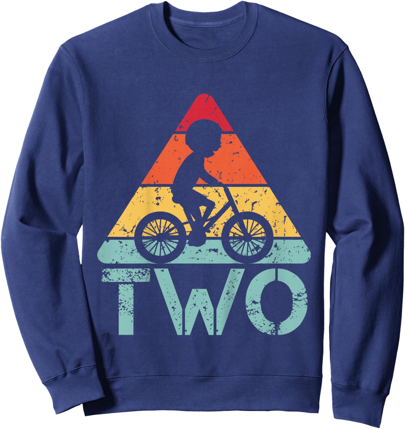 Cyclist Two Birthday Cycling 2nd 2 Year Old Bike Birthday Sweatshirt - Sweatshirt | Navy