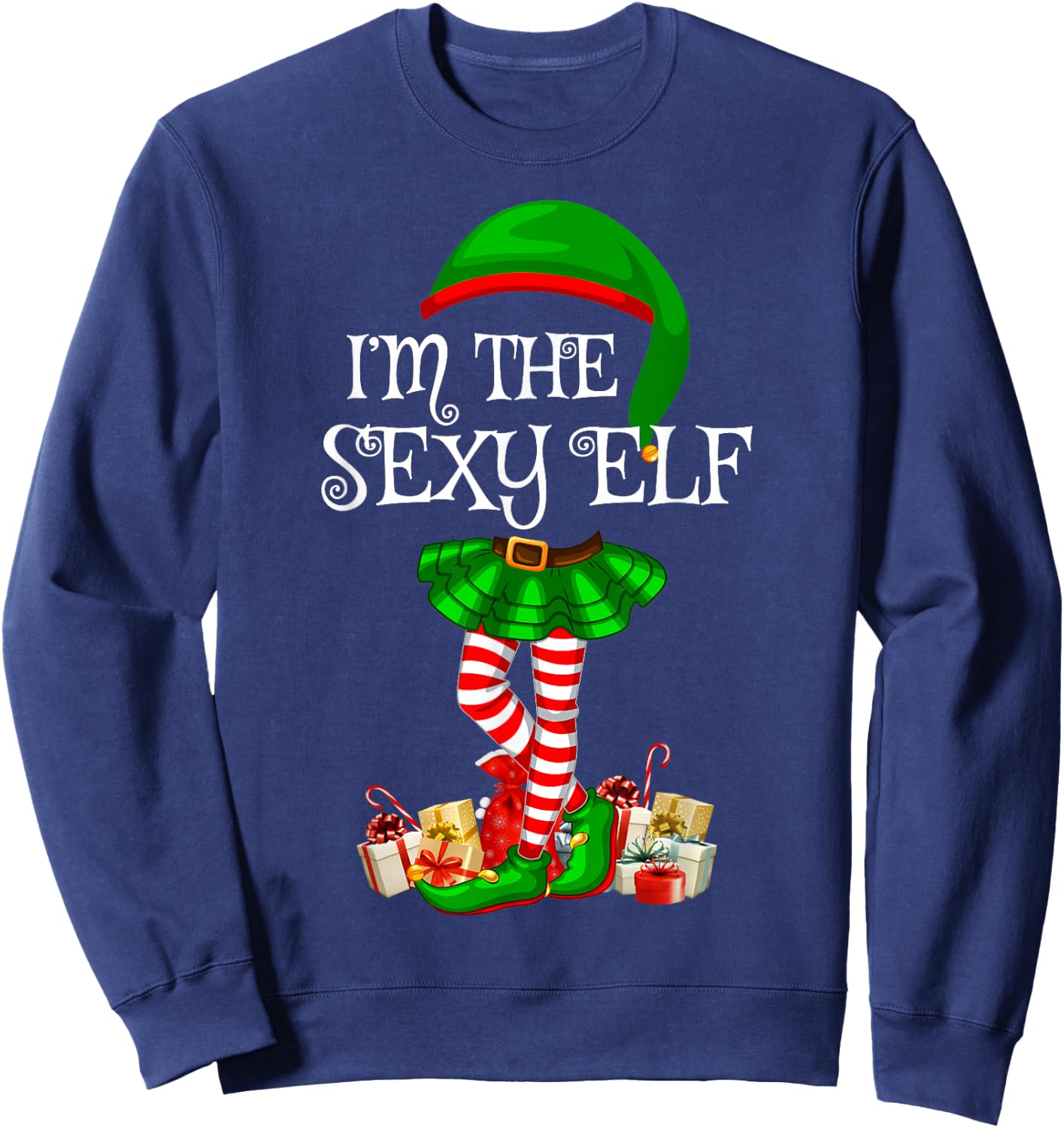 Family Matching Women Girls The Sexy Elf Christmas Sweatshirt - Sweatshirt | Navy