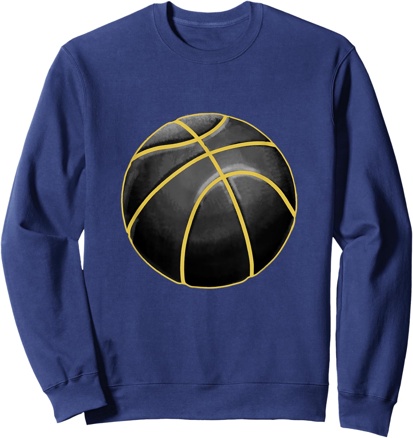 Basketball Illustration Black Gold Ball Design Streetball Sweatshirt - Sweatshirt | Navy