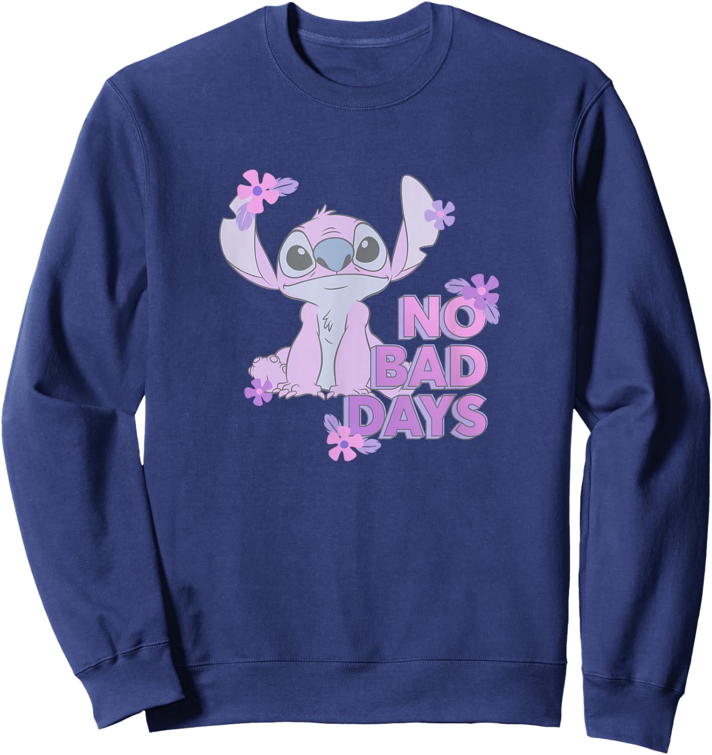 Disney Lilo & Stitch No Bad Days Cute Stitch Chest Portrait Sweatshirt - Sweatshirt | Navy
