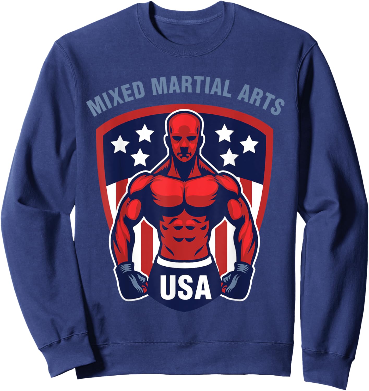 MMA USA Support the Team Shirt USA Flag Mixed Martial Arts Sweatshirt - Sweatshirt | Navy
