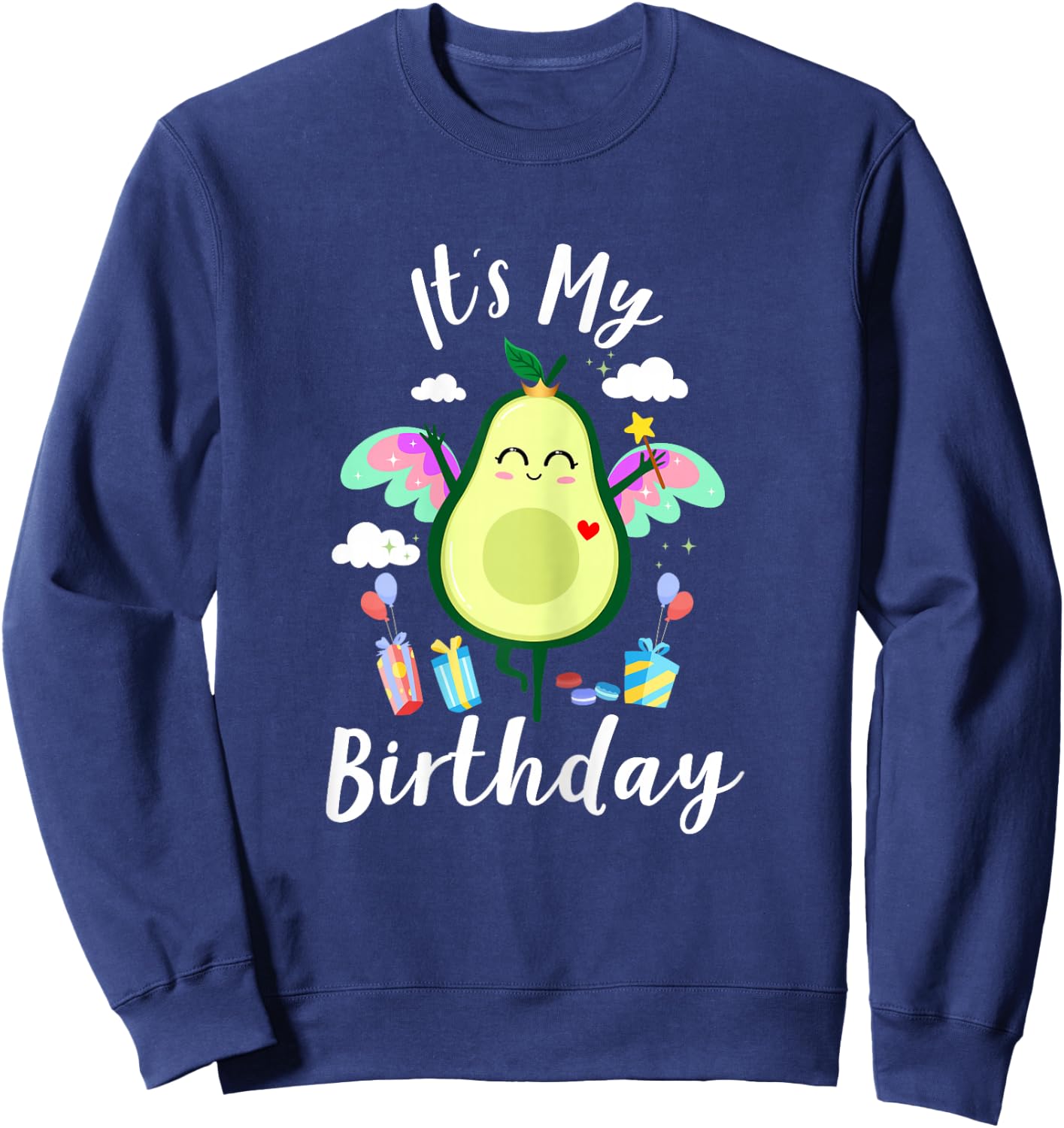 Avocado-Shirt Kids Toddler Girls Funny Cute It’s My Birthday Sweatshirt - Sweatshirt | Navy