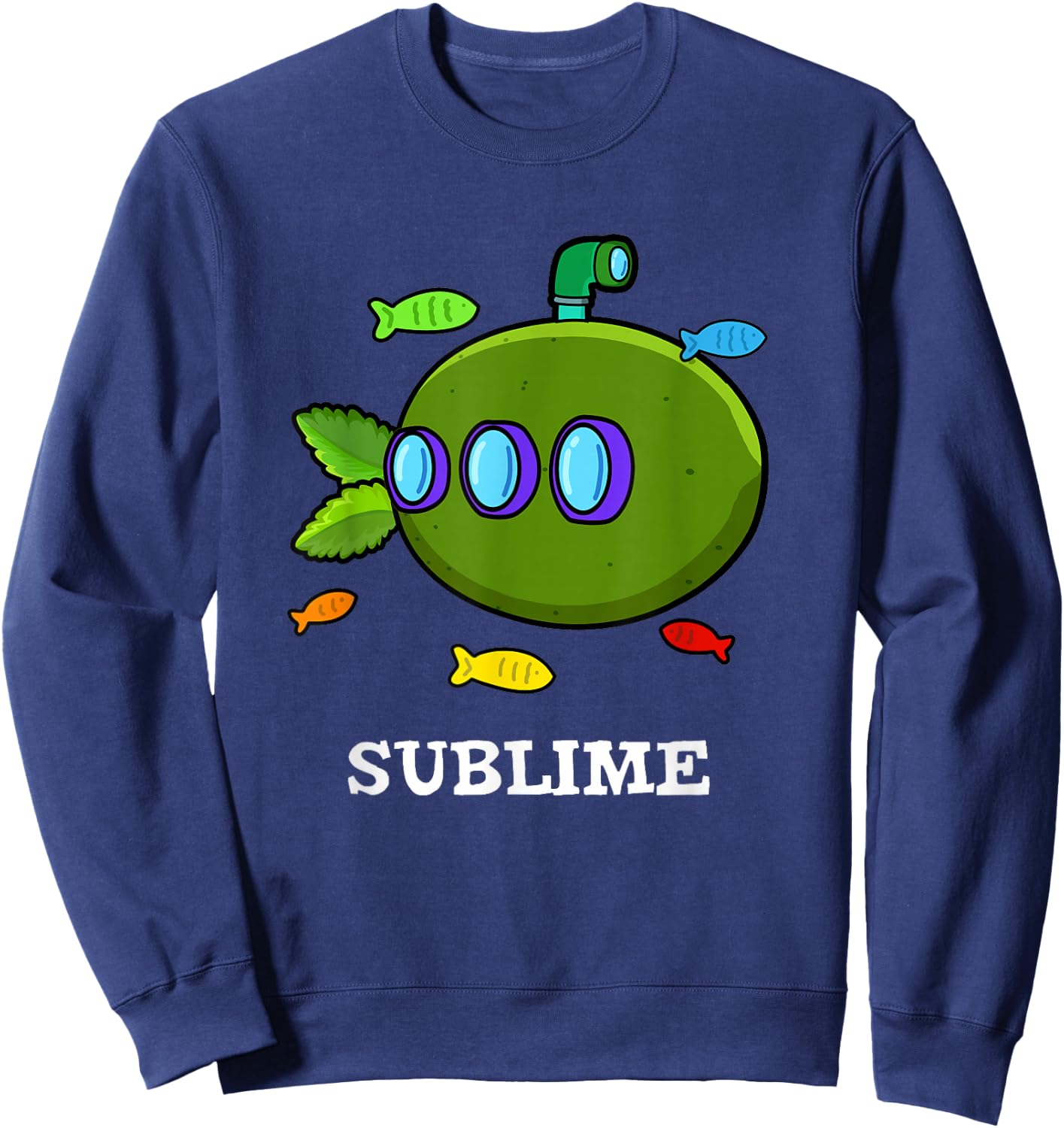 Sub-lime Funny Lime Pun Sweatshirt - Sweatshirt | Navy
