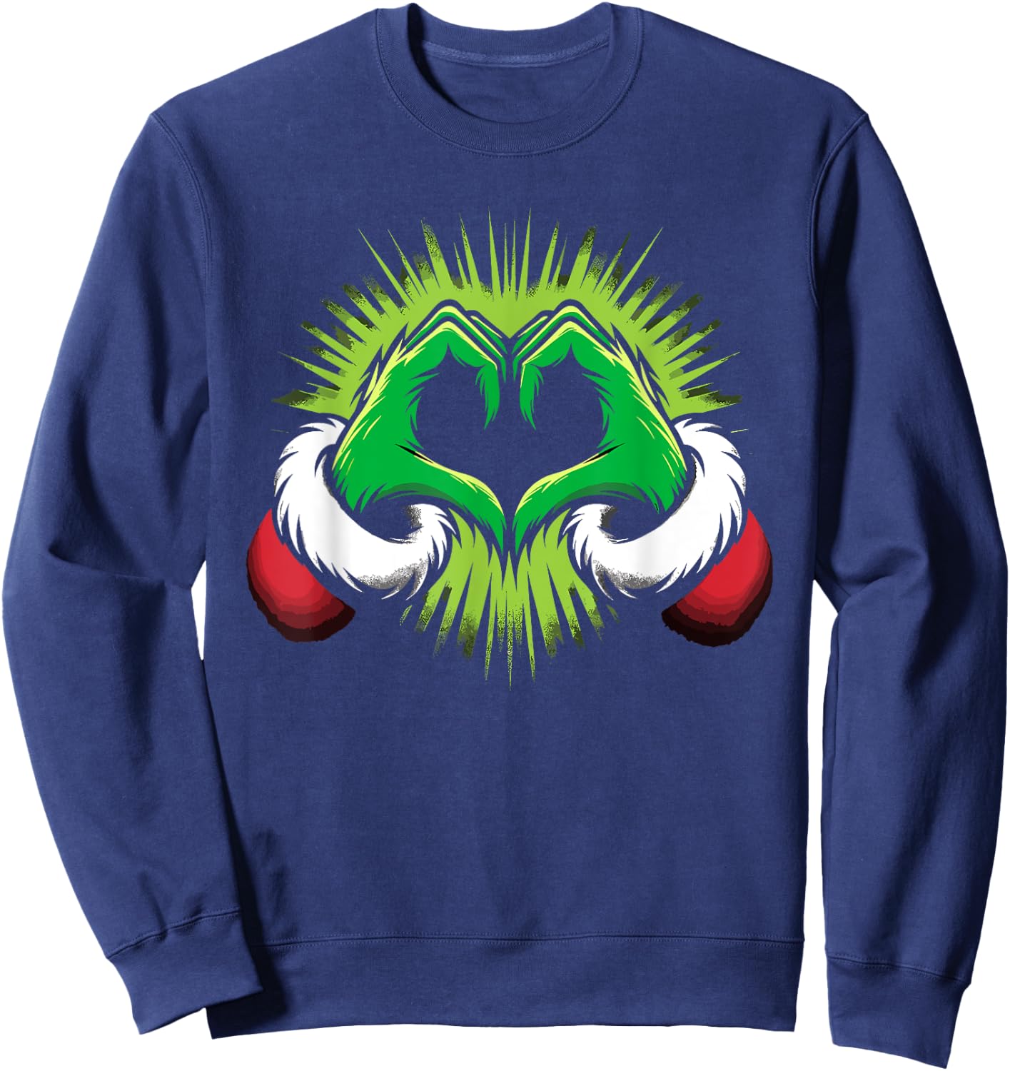 Funny Elf Heart Hands Love Christmas Sweatshirt - Sweatshirt | Navy