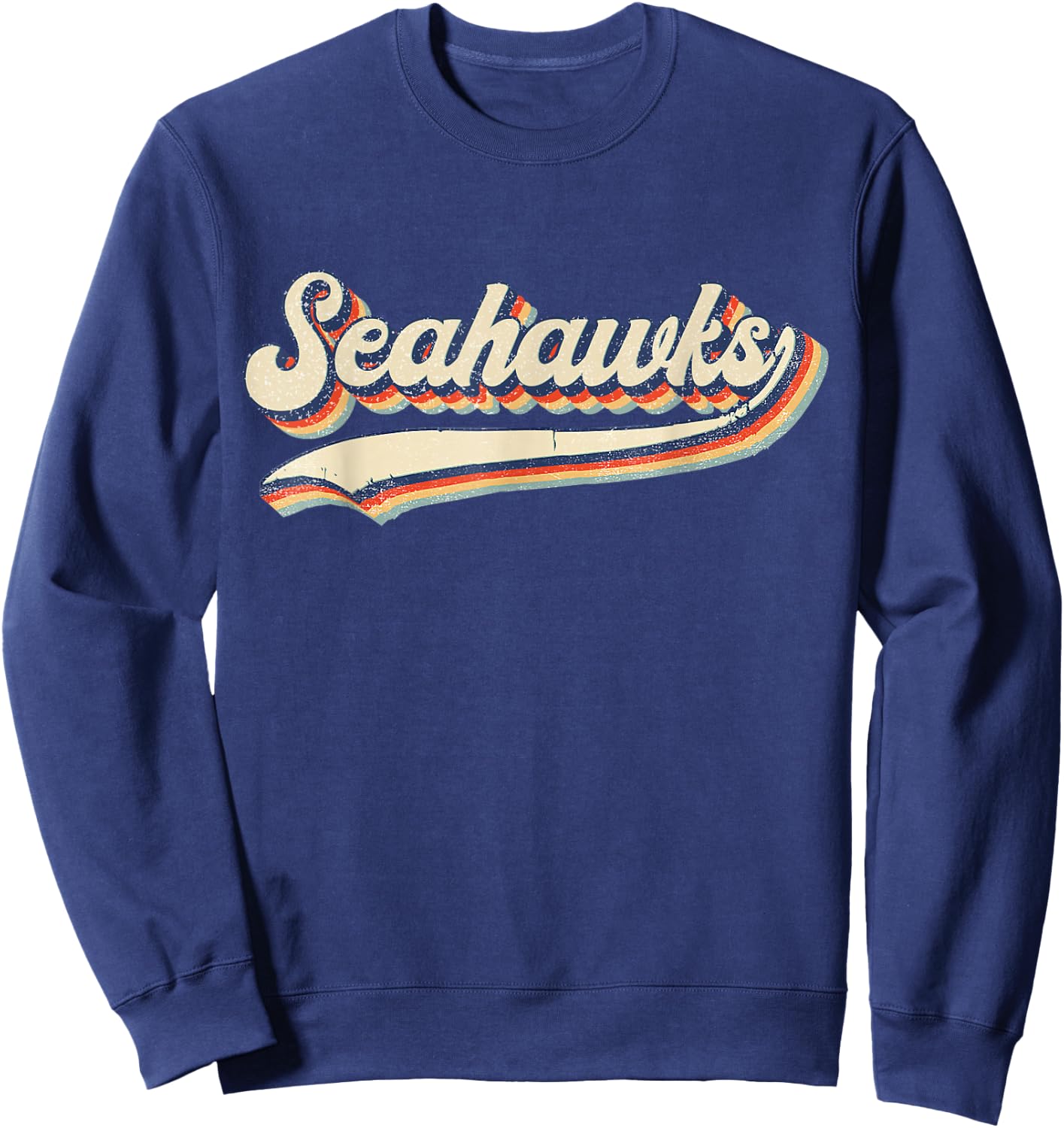 Seahawks Name Retro Vintage Gift Women Boy Girl Sweatshirt - Sweatshirt | Navy