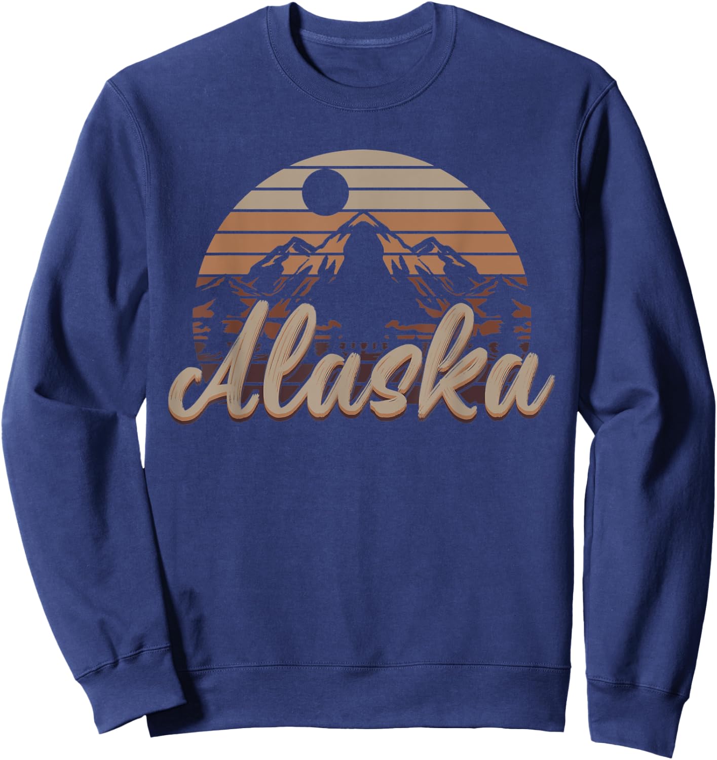 Hiking Forest Mountain Landscape Camping Nature Retro Alaska Sweatshirt - Sweatshirt | Navy