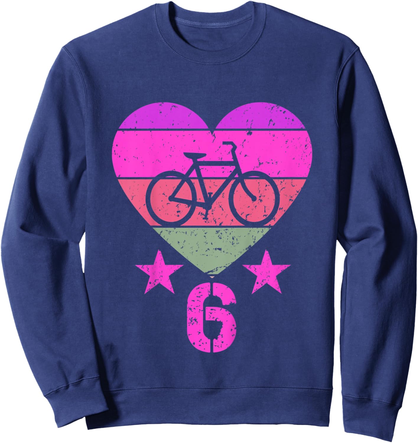 Kids Bicycle Birthday 6 Year Old Boy Girl Bike 6th Birthday Sweatshirt - Sweatshirt | Navy