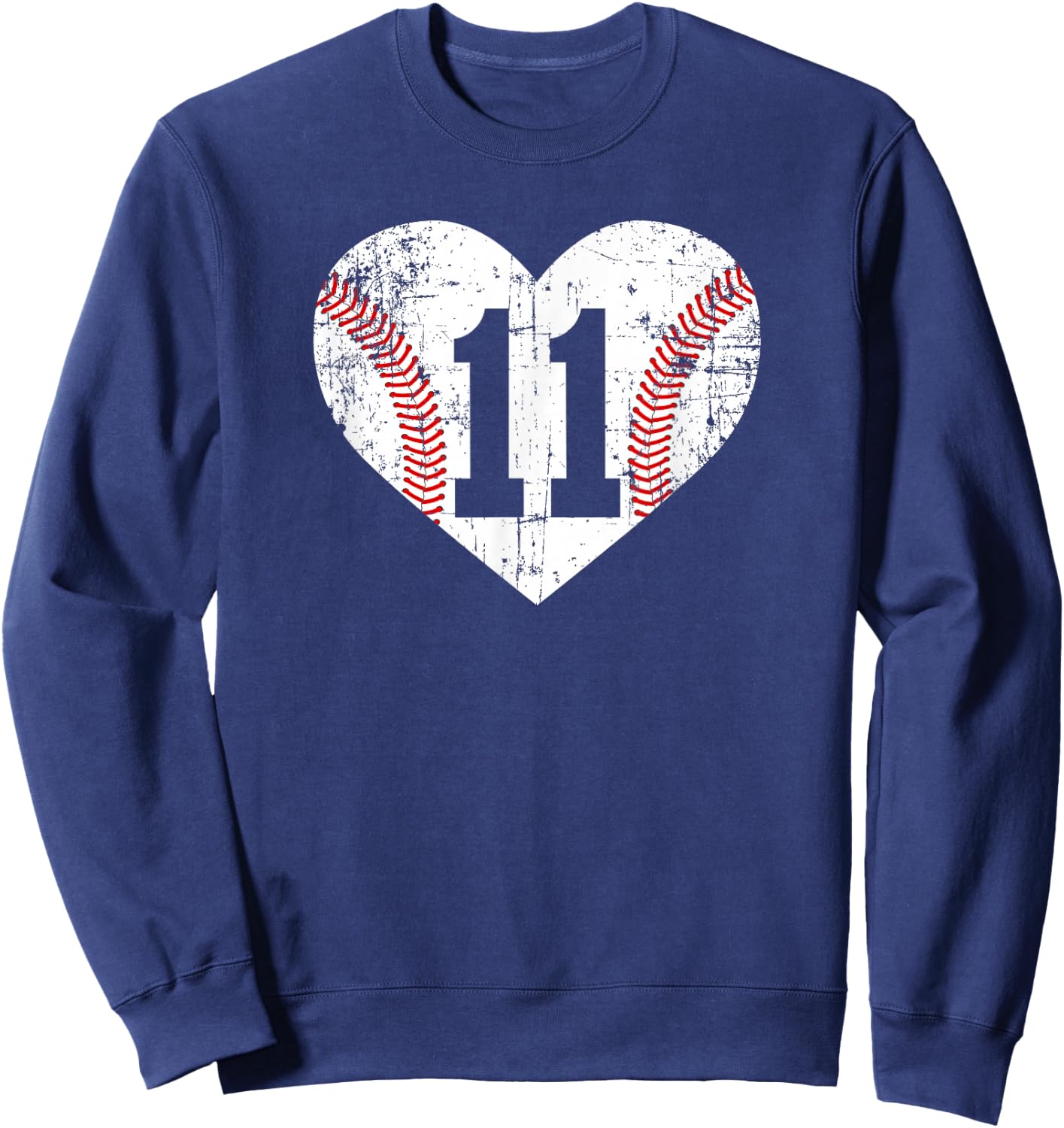 Vintage Baseball 11 Jersey Number Sweatshirt - Sweatshirt | Navy