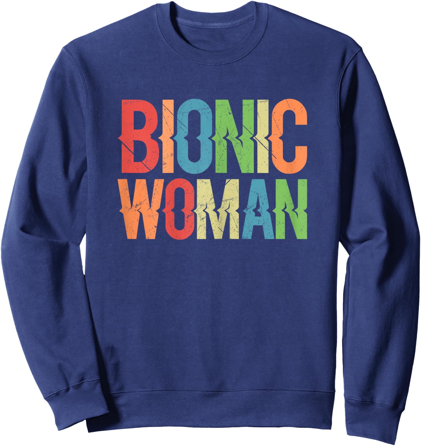 Unleash Your Inner Cyborg with our Bionic Women Design Sweatshirt - Sweatshirt | Navy