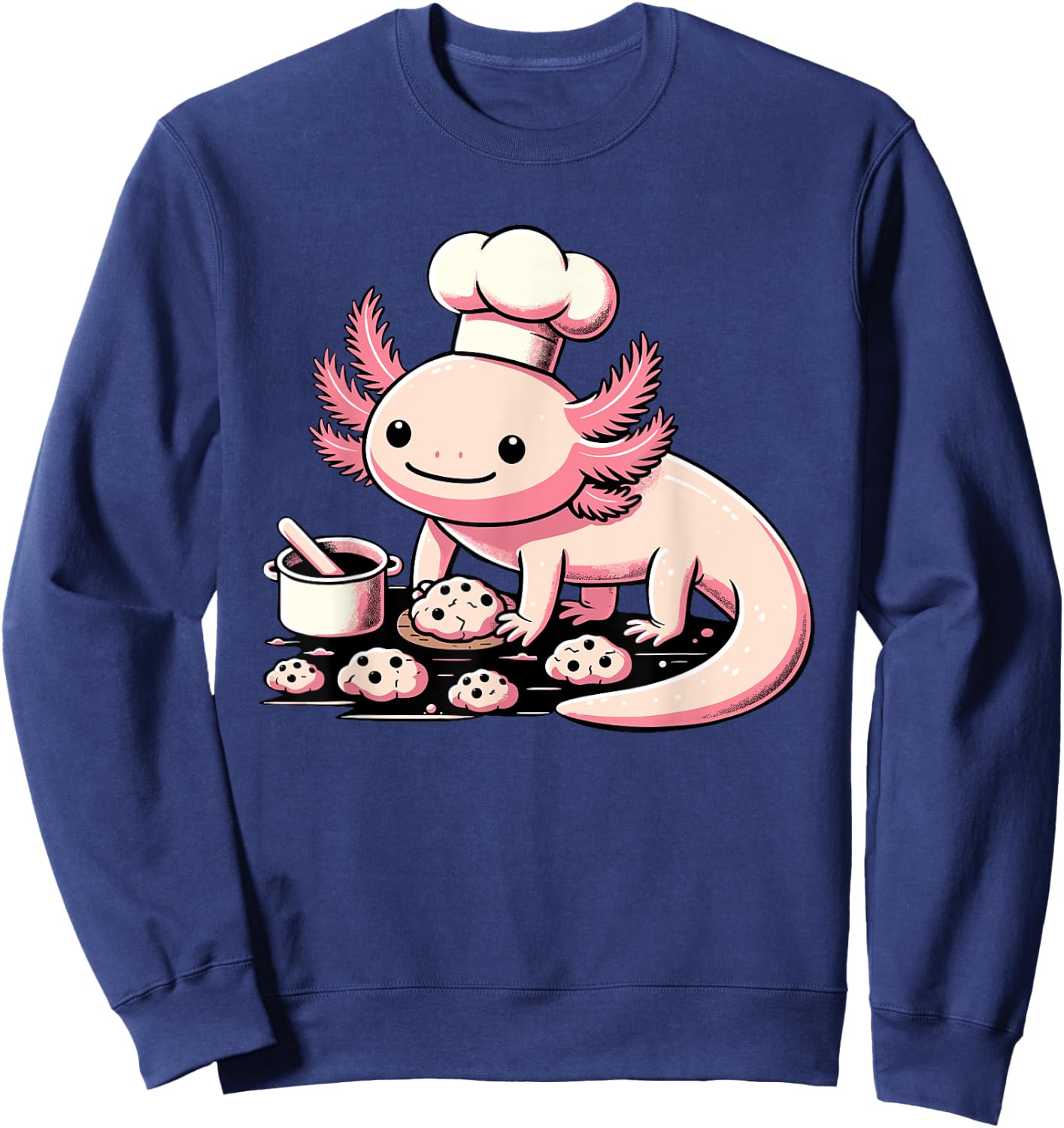 Axolotl Baking Cookies Chocolate Lover Cookie Baker Sweatshirt - Sweatshirt | Navy