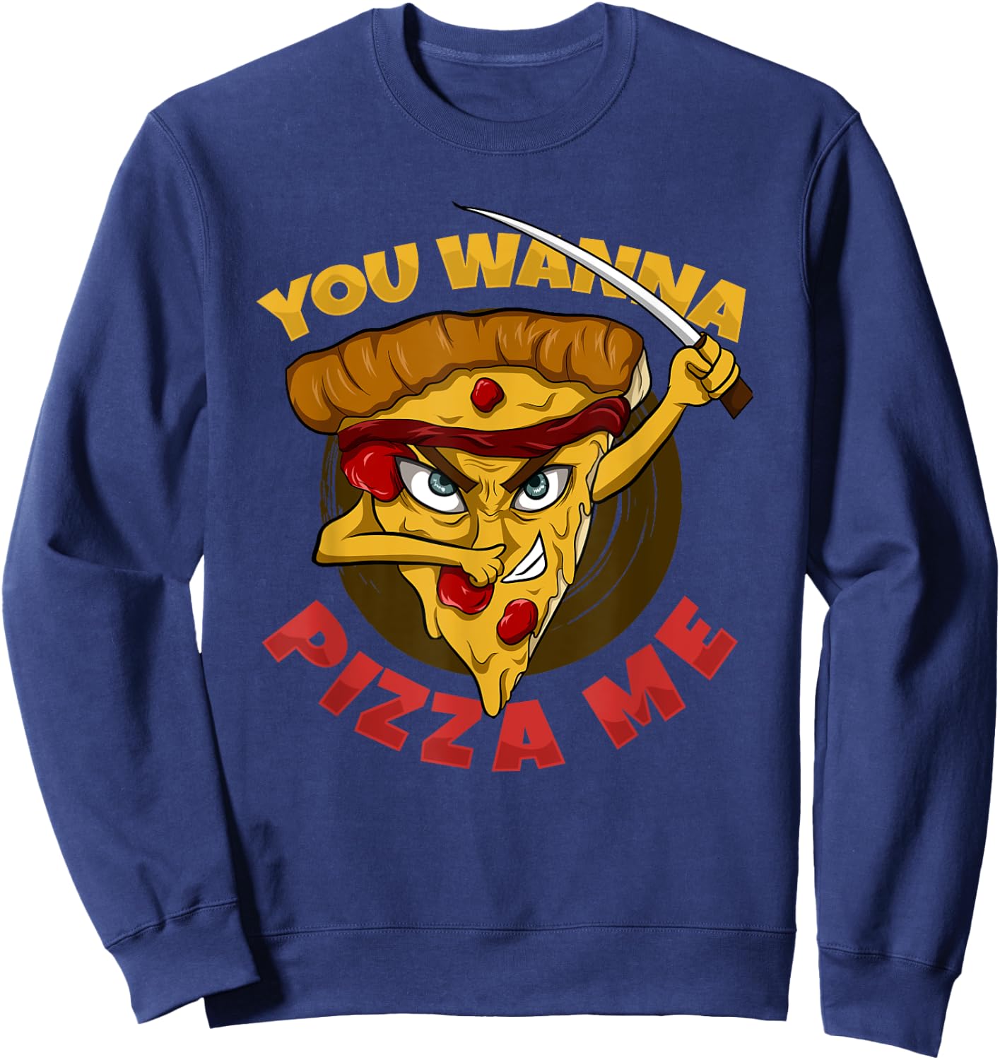 You Wanna Pizza Me Funny Ninja Kids Italian Food Sweatshirt - Sweatshirt | Navy