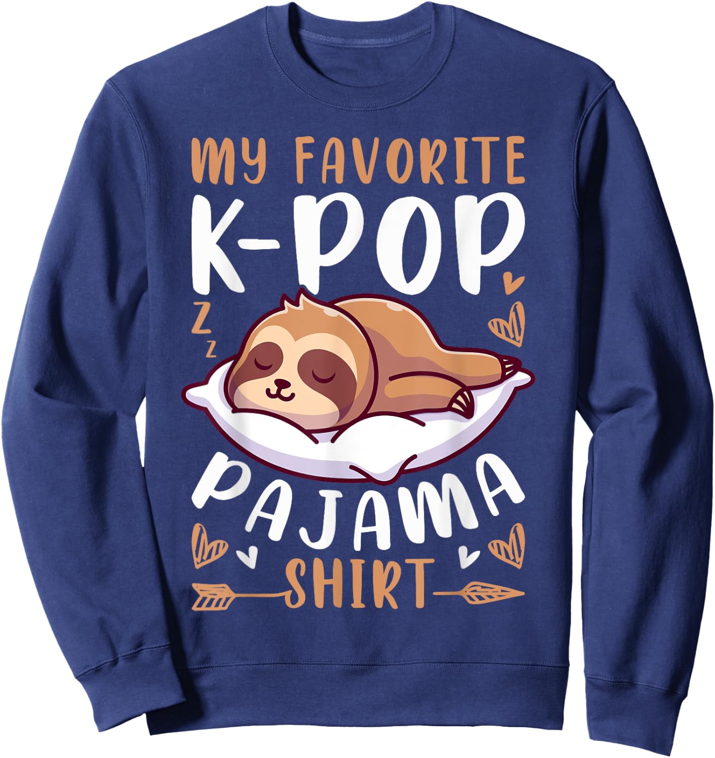 K-Pop Music, Sleeping Sloth, K-Pop Pajama Sweatshirt - Sweatshirt | Navy
