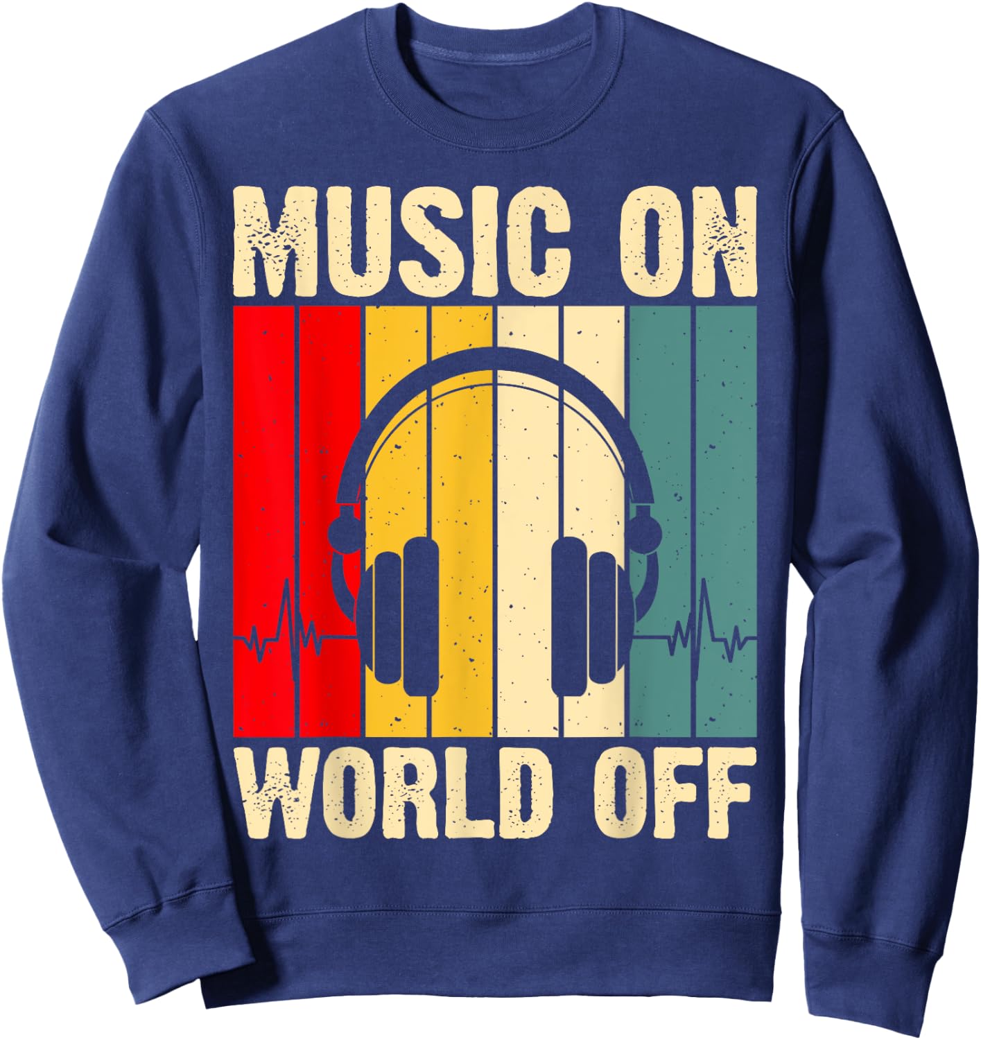 Music On World Off Sweatshirt - Sweatshirt | Navy