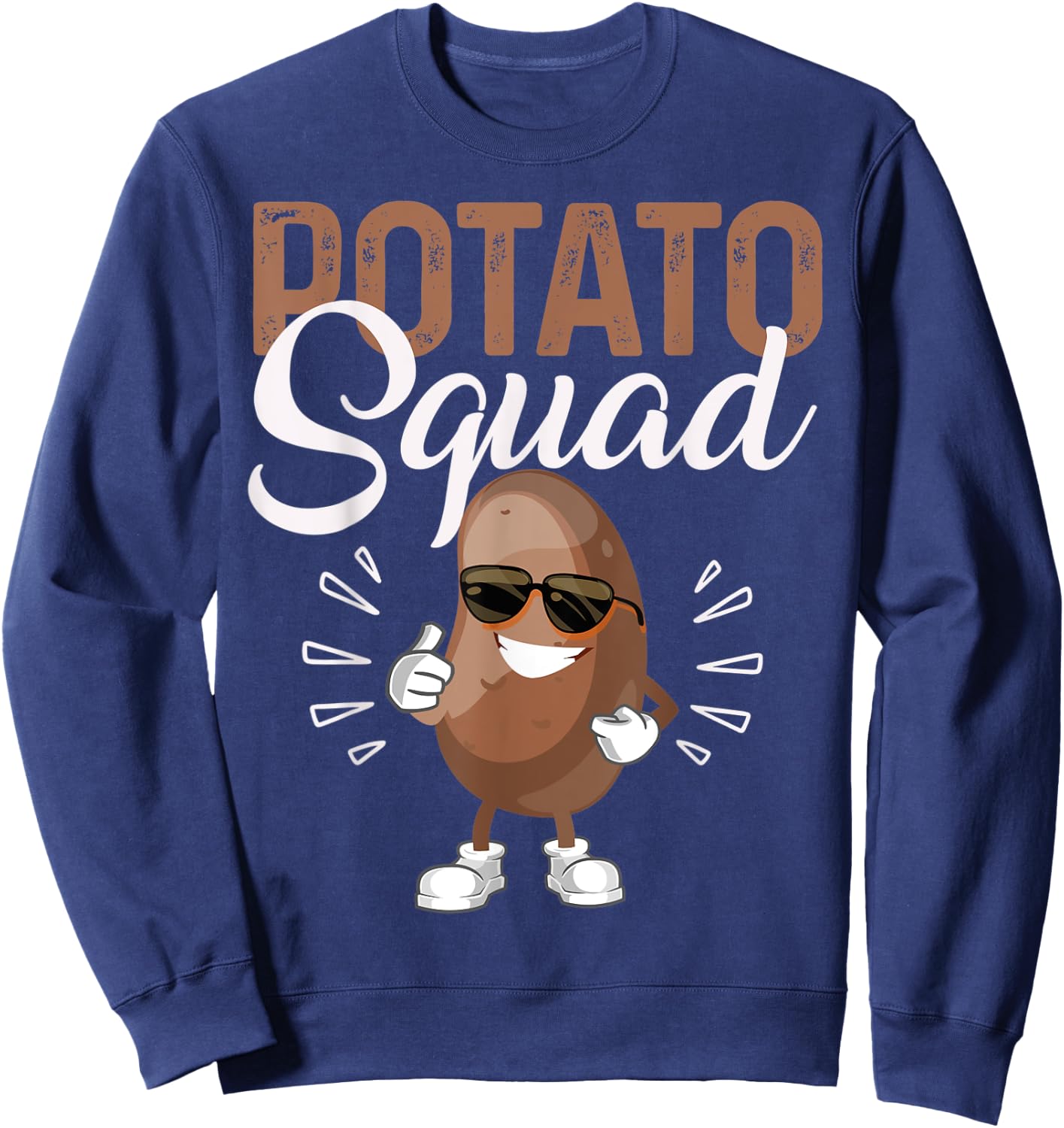 Cool Potato Squad Potato Halloween Costume Funny Vegan Team Sweatshirt - Sweatshirt | Navy