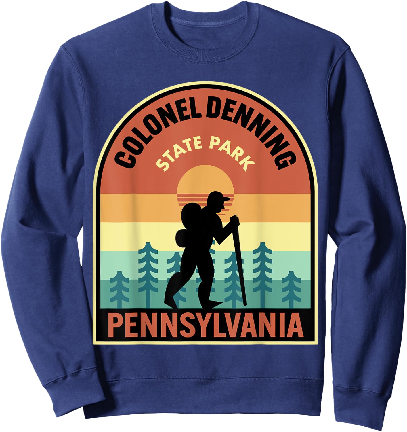 Colonel Denning State Park Pennsylvania Retro Hiking Sweatshirt - Sweatshirt | Navy