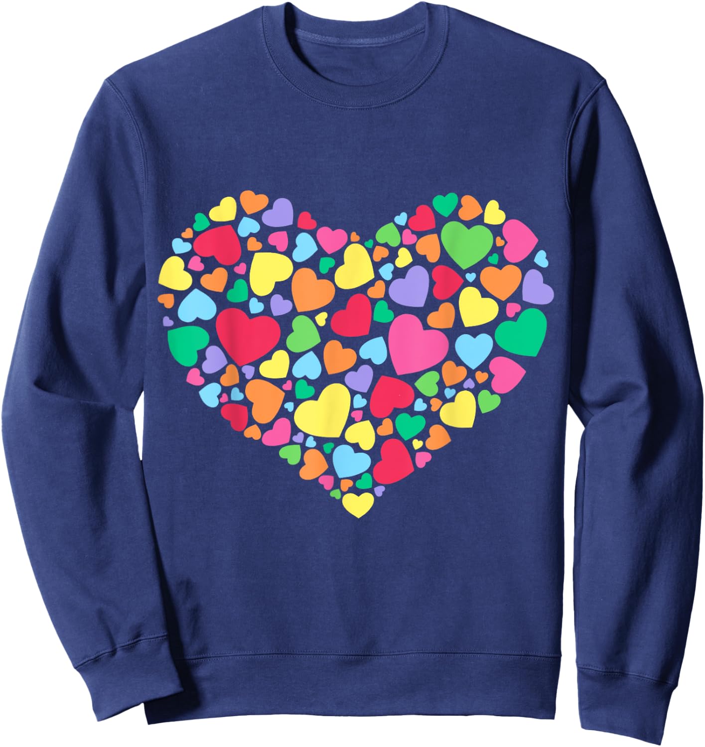 Hearts T Shirt Kids School Valentines Day Girls Boys Sweatshirt - Sweatshirt | Navy