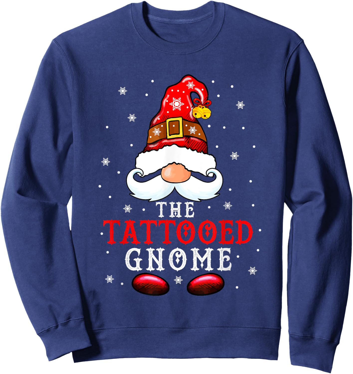 The Tattooed Gnome Costume Christmas Tattoo Lover Family Sweatshirt - Sweatshirt | Navy