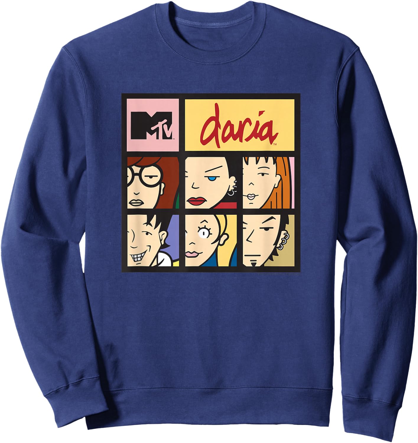 Daria Character Squares Sweatshirt - Sweatshirt | Navy