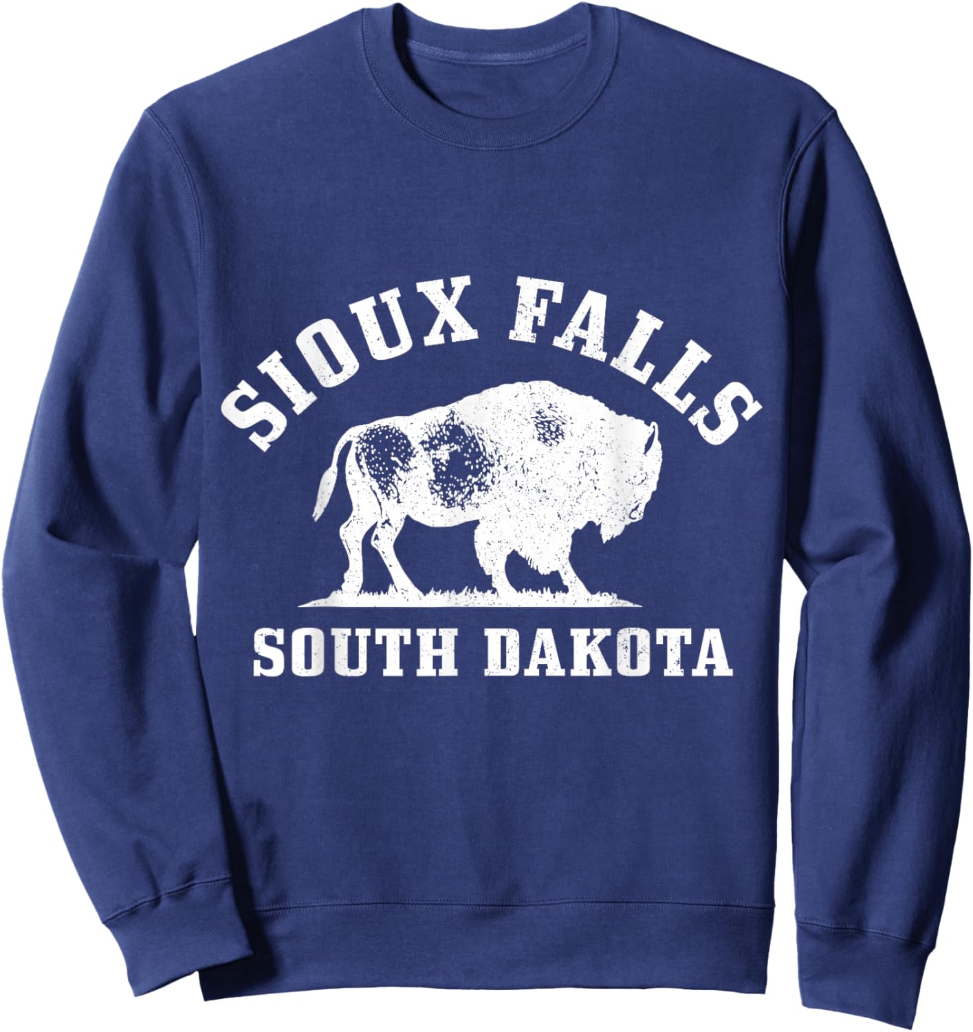 Sioux Falls South Dakota Bison Buffalo National Park Vintage Sweatshirt - Sweatshirt | Navy