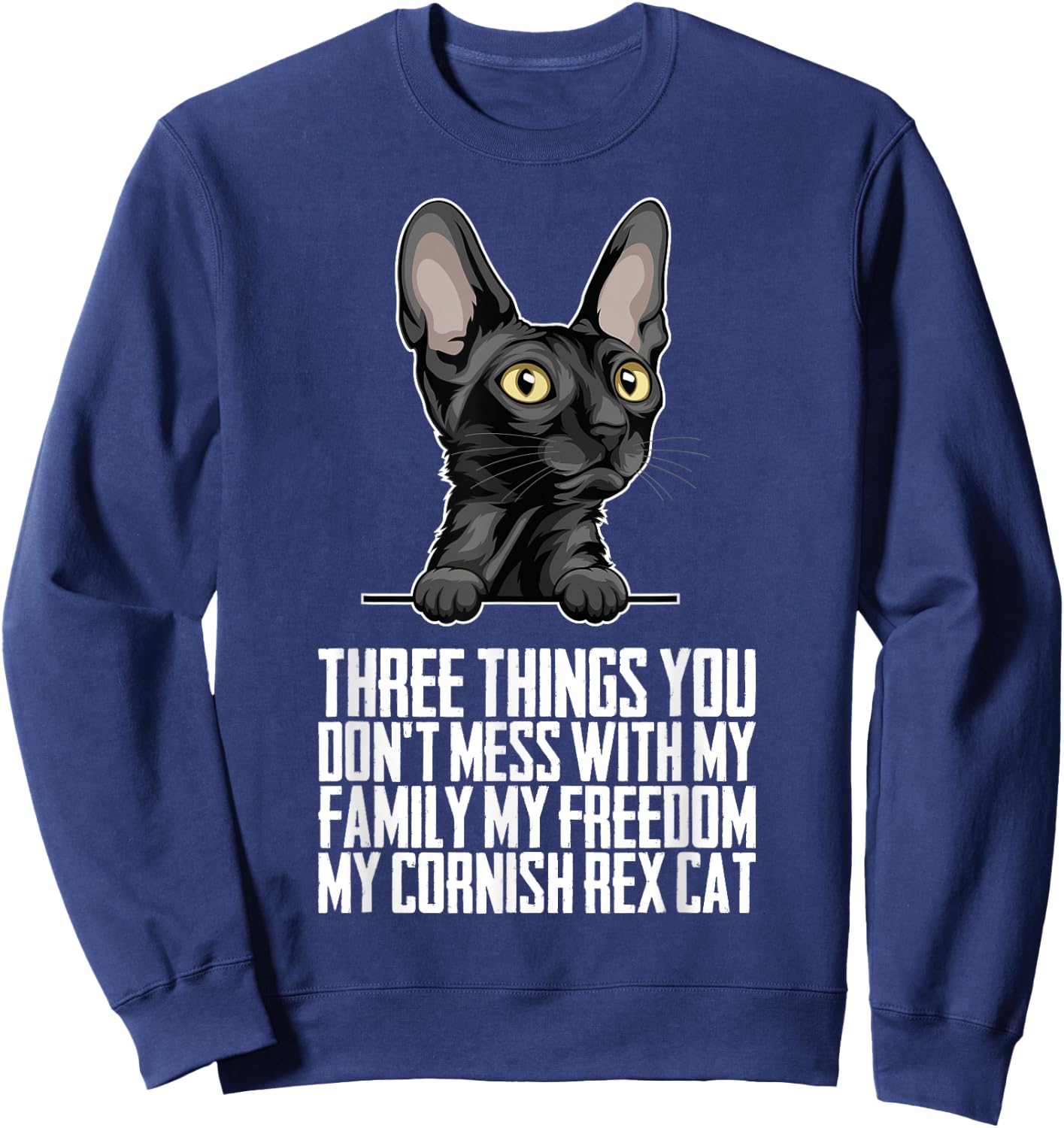 Cornish Rex mom - Cornish Rex dad - Cornish Rex cat Sweatshirt - Sweatshirt | Navy