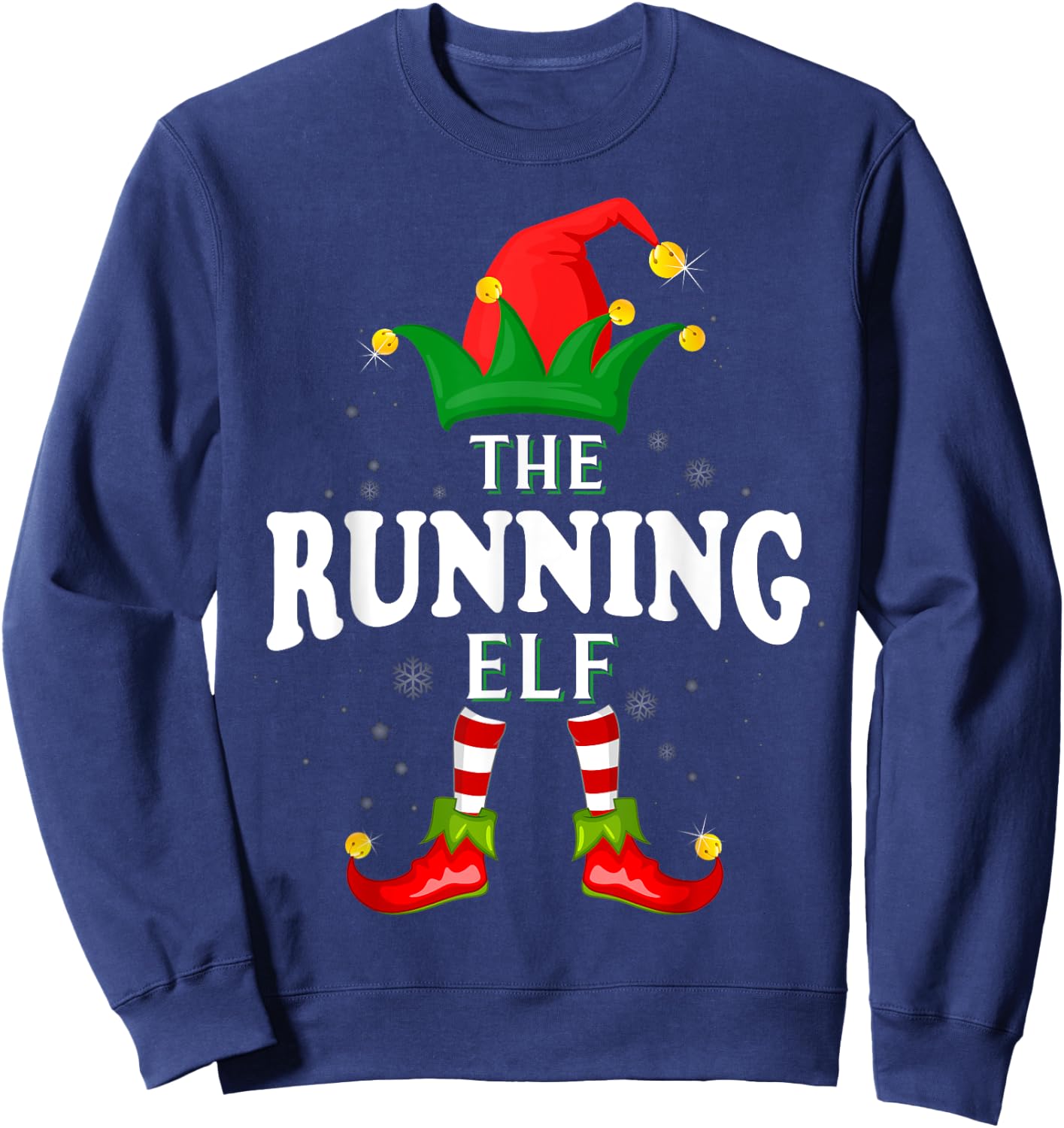 Xmas Running Elf Family Matching Christmas Pajama Sweatshirt - Sweatshirt | Navy