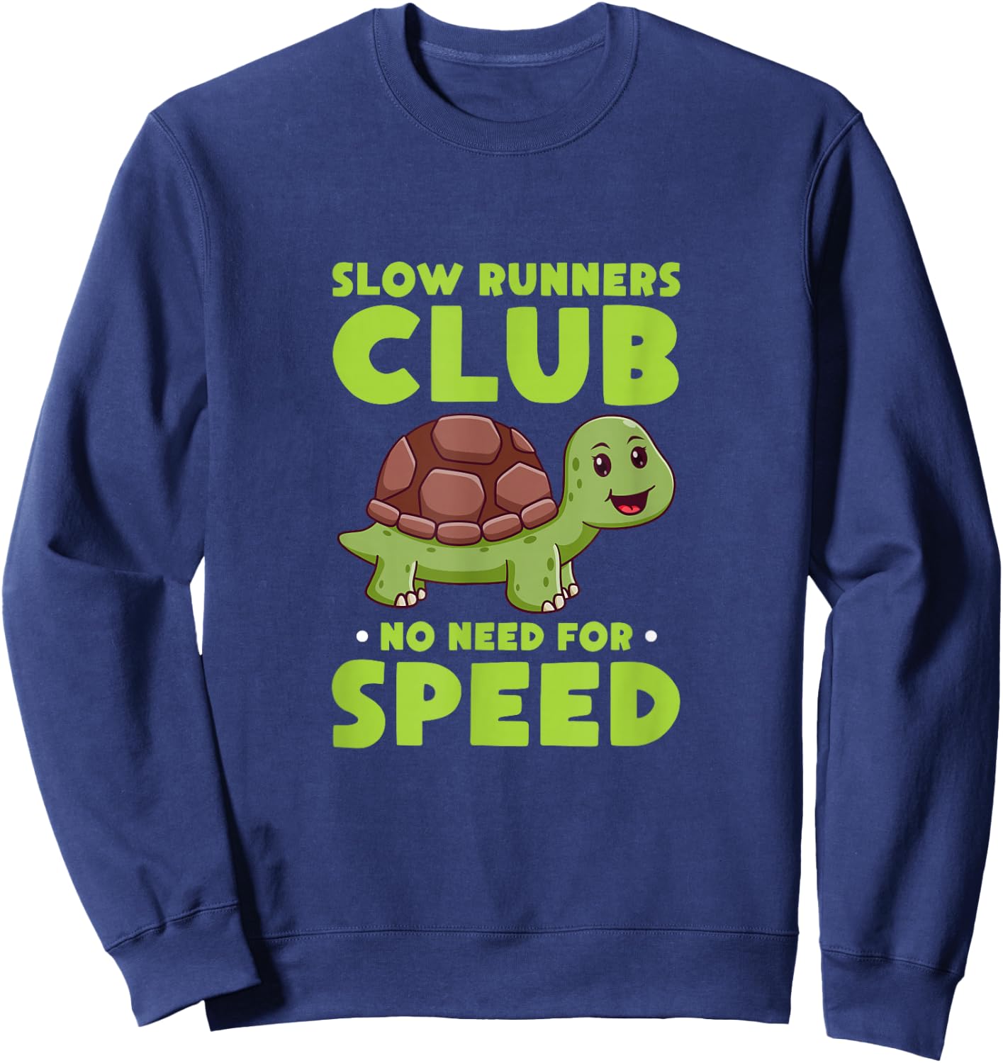 Slow Runners Club Turtle Tortoise Kawaii Running Sweatshirt - Sweatshirt | Navy