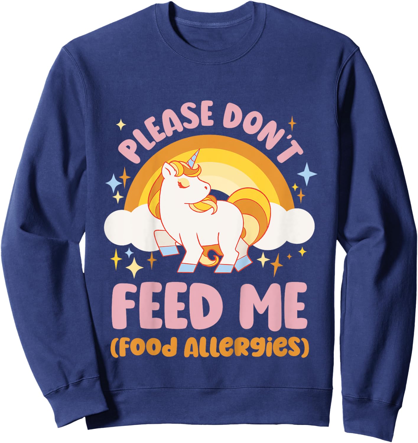 Food Allergy Toddler Kids Unicorn Sweatshirt - Sweatshirt | Navy